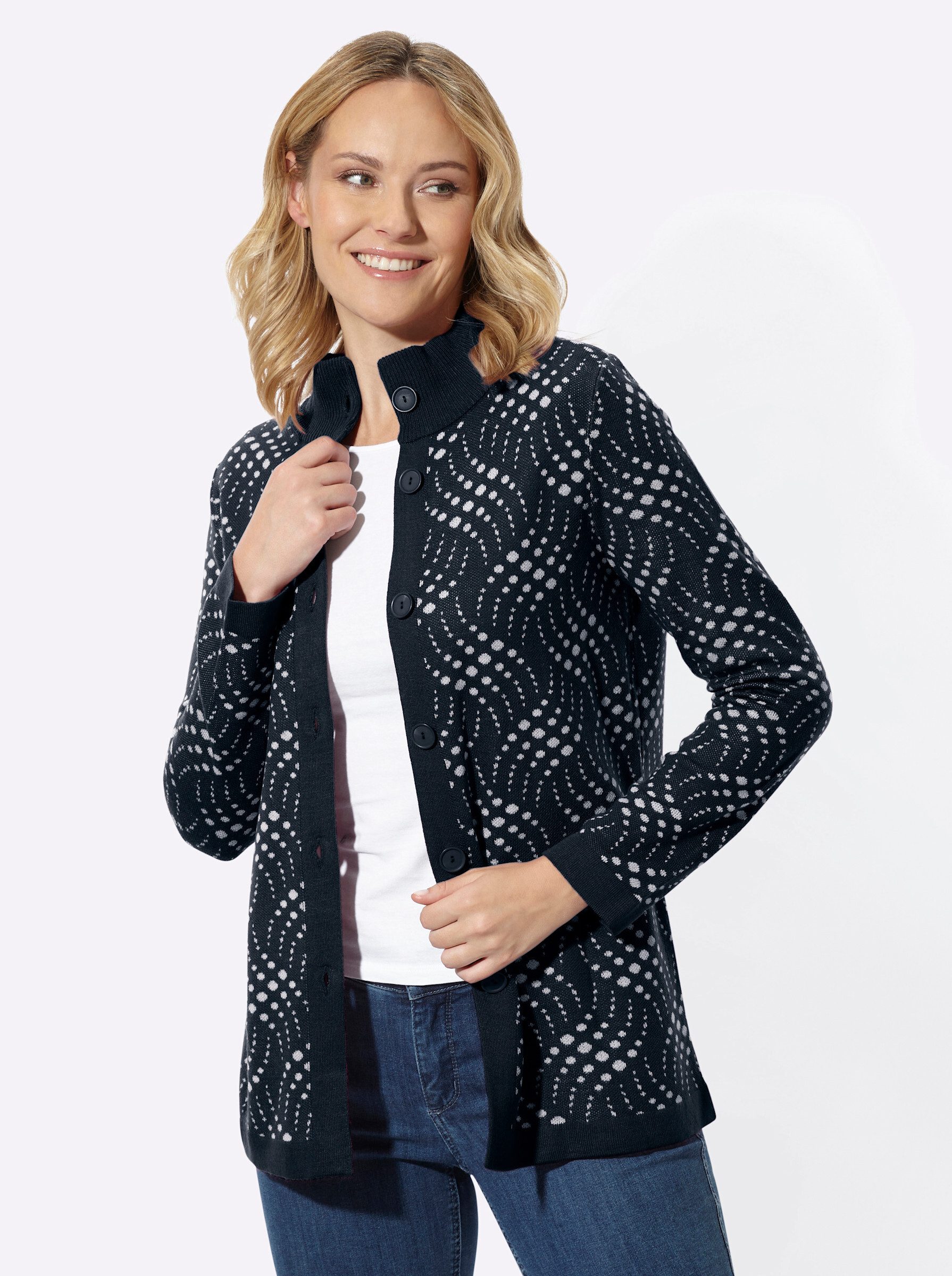 Strickjacke Strickjacke Langarm Jacquard