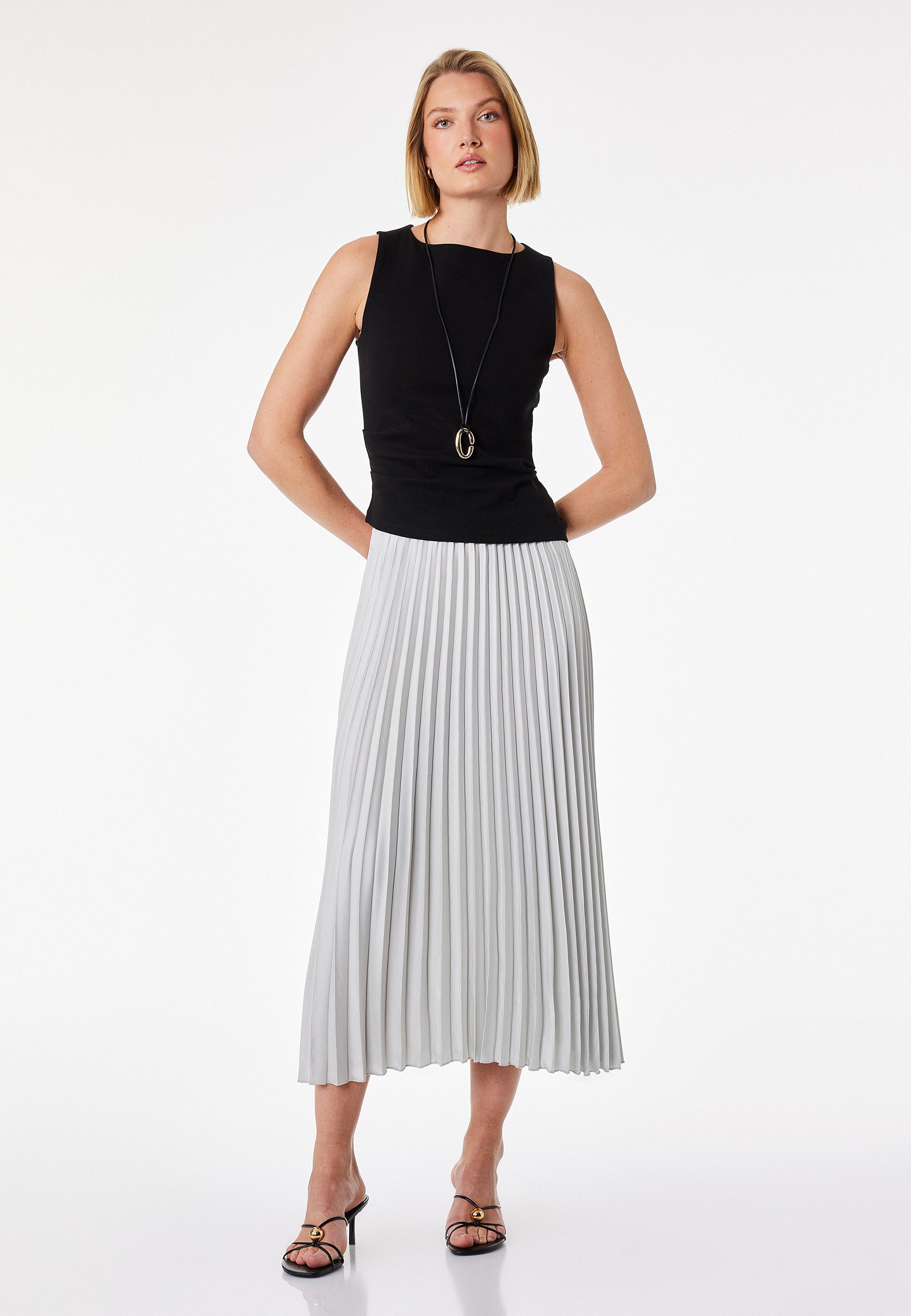 Rock & Leggings Dickes Plissee Mit Falten Midirock