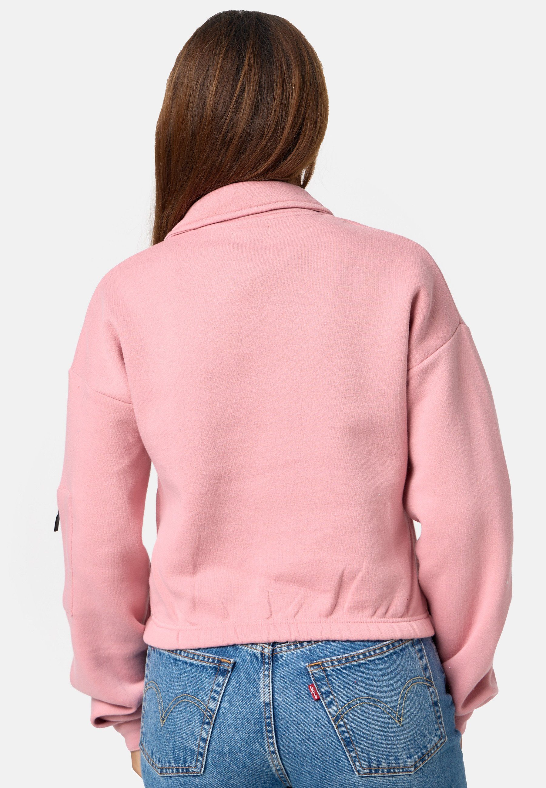 Worldclassca Sweatshirt Worldclassca Oversized Basic Sweatshirt Zipper Langarmshirt Pullover