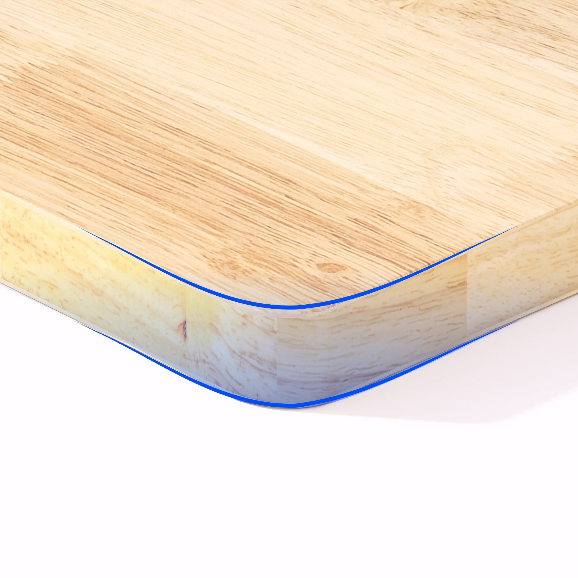 FLEXISPOT Tischplatte Premium-Series DIY Tischplatte, MDF/Bambus/Rubberwood/Eiche (Aus Rubberwood, massivem Kautschukholz, UV-lackiert), MIT 25mm einteilige Tischplatte
