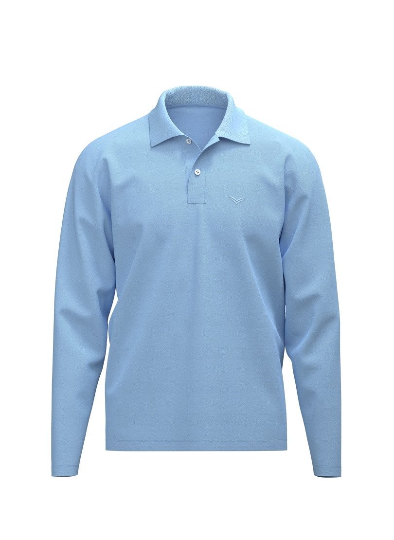 Trigema Poloshirt TRIGEMA Langarm Poloshirt mit Armbündchen (1-tlg) – Bild 2 von 3