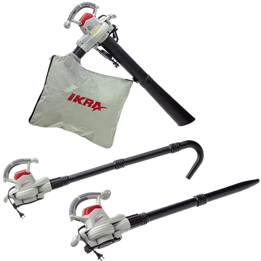 ikra GmbH Elektro-Laubbläser IEBV 3200, bis 300km/h, 3in1 Gerät, Blasrohrverlängerung