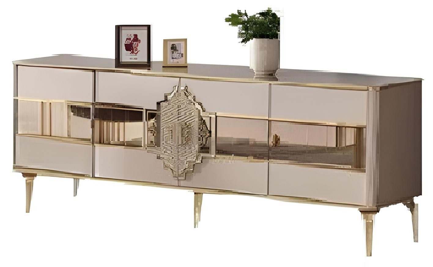 JVmoebel Kommode Moderne Anrichte mit Schubladen in Holzoptik (1 St., Sideboard ohne Spiegel), Made in Europa