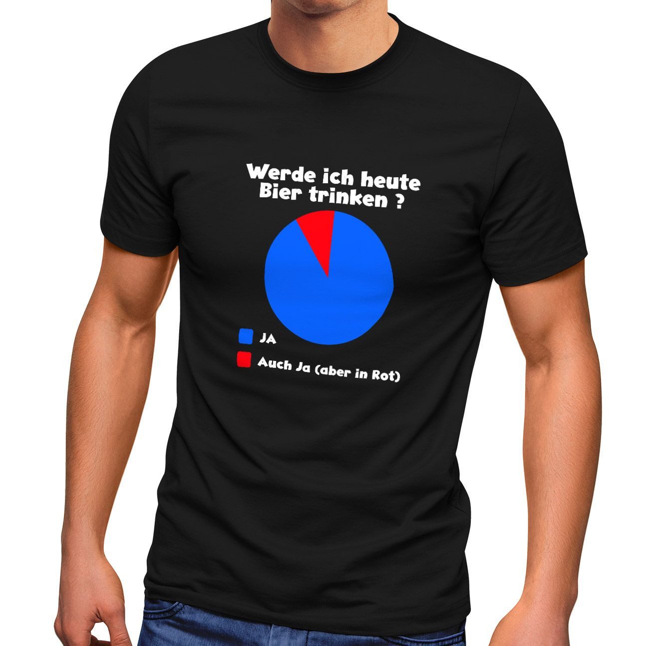 Print-Shirt Herren T-Shirt Werde ich heute ein Bier trinken Fun-Shirt Saufen