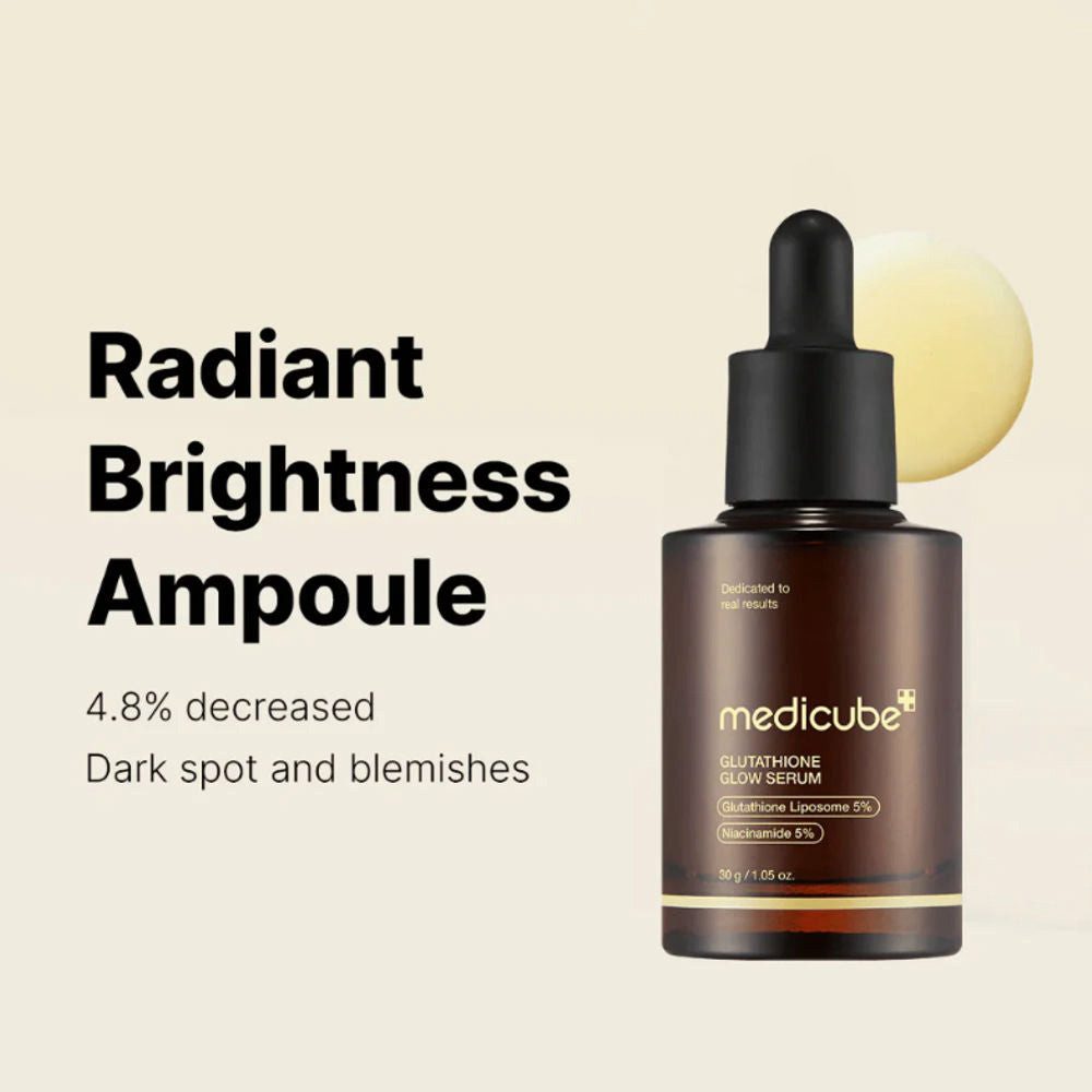 Medicube Gesichtsserum Medicube, Glutathione Glow Serum - 30 g, Aufhellendes Glow-Serum mit 5% Glutathion-Liposomen & 5% Niacinamid