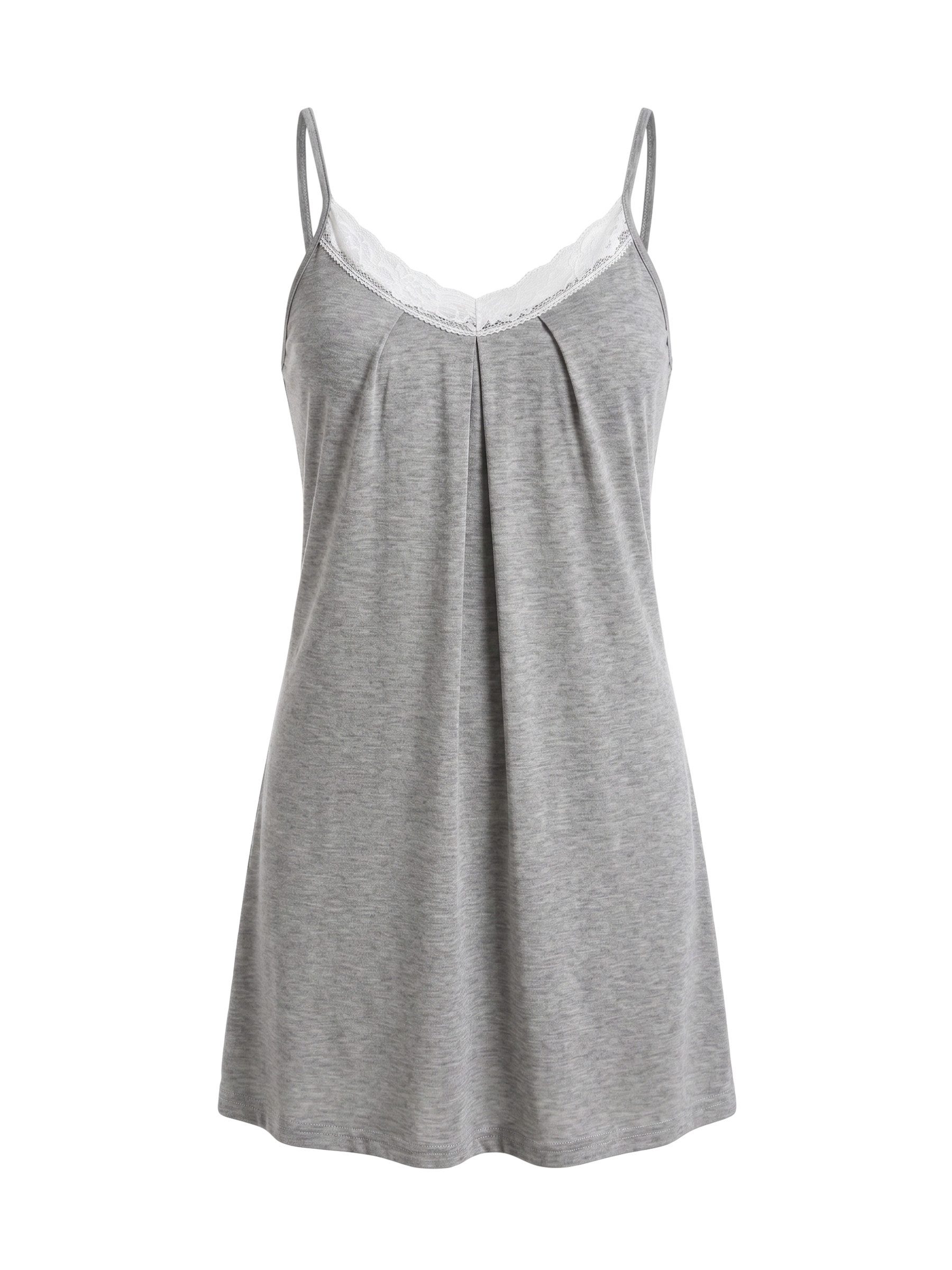Elegant Love Nachthemd Damen Negligé mit Spitze, Sexy Nachtwäsche, verstellbare Träger Plissiertes Schlafkleid, Ärmellose Loungewear, Sommer-Hauskleid