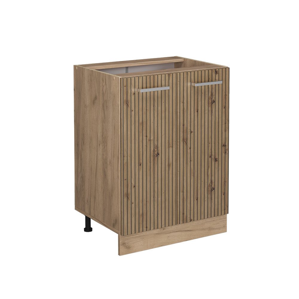 Unterschrank R-Line, Artisan-Eiche/Goldkraft Eiche, 60 cm ohne Arbeitsplatte