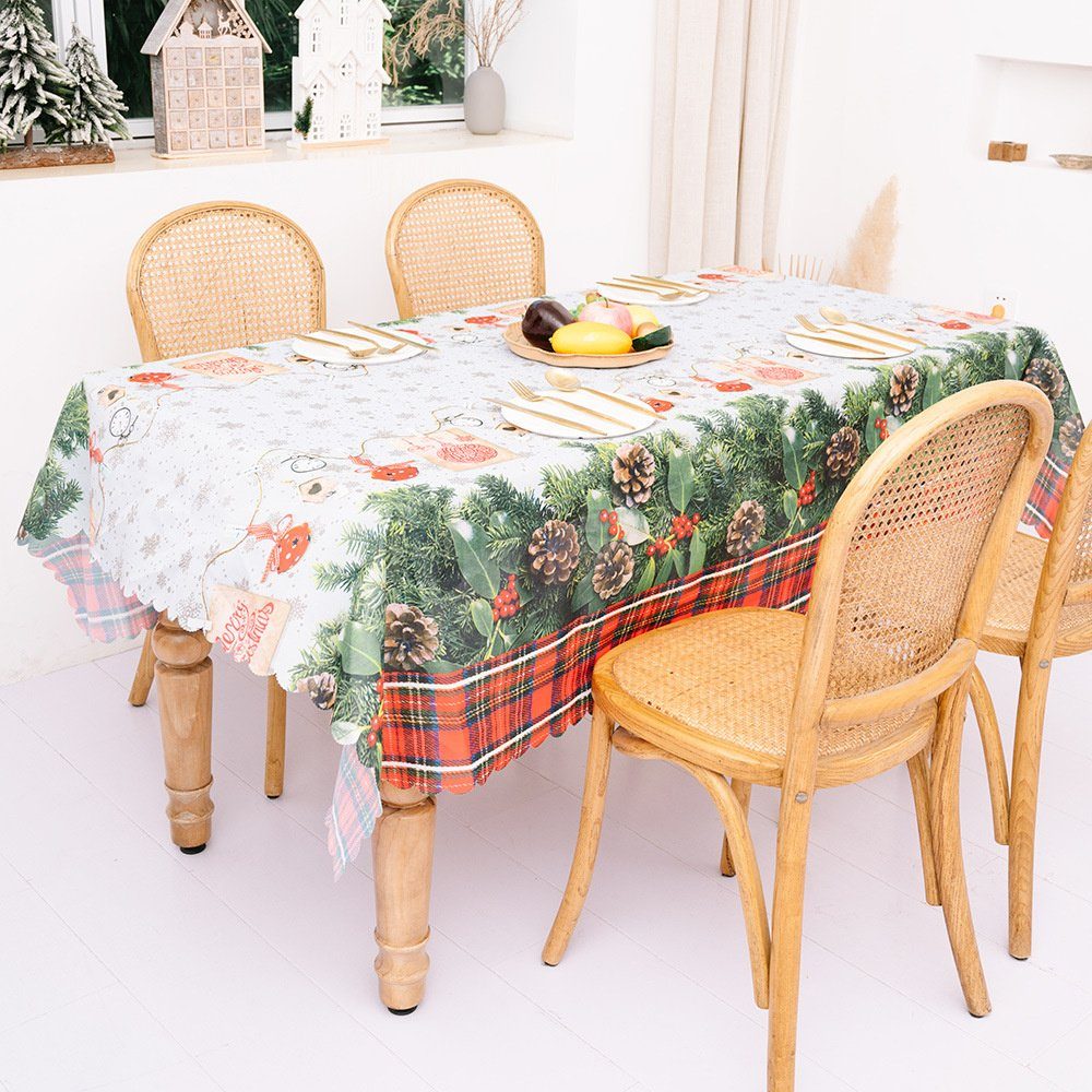 Dekorative Tischdecke Weihnachtliche Tischläufer, Tischtücher, für Party dekorationen, Adventskalender Weihnachten Geschenk für Kinder grün