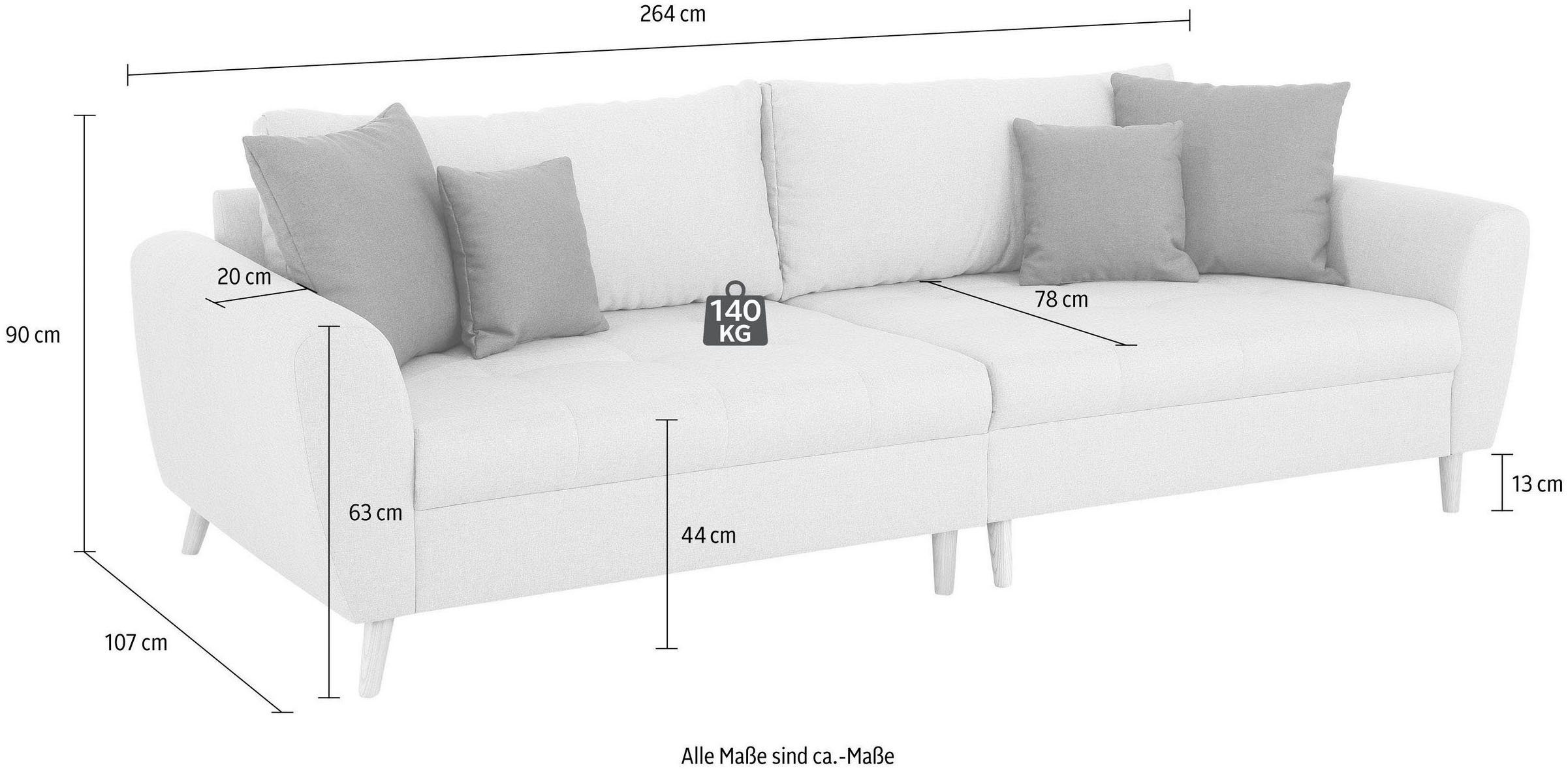 Home affaire Big-Sofa »Penelope Luxus«, mit besonders hochwertiger Polsterung für bis zu 140 kg pro Sitzfläche-kaufen