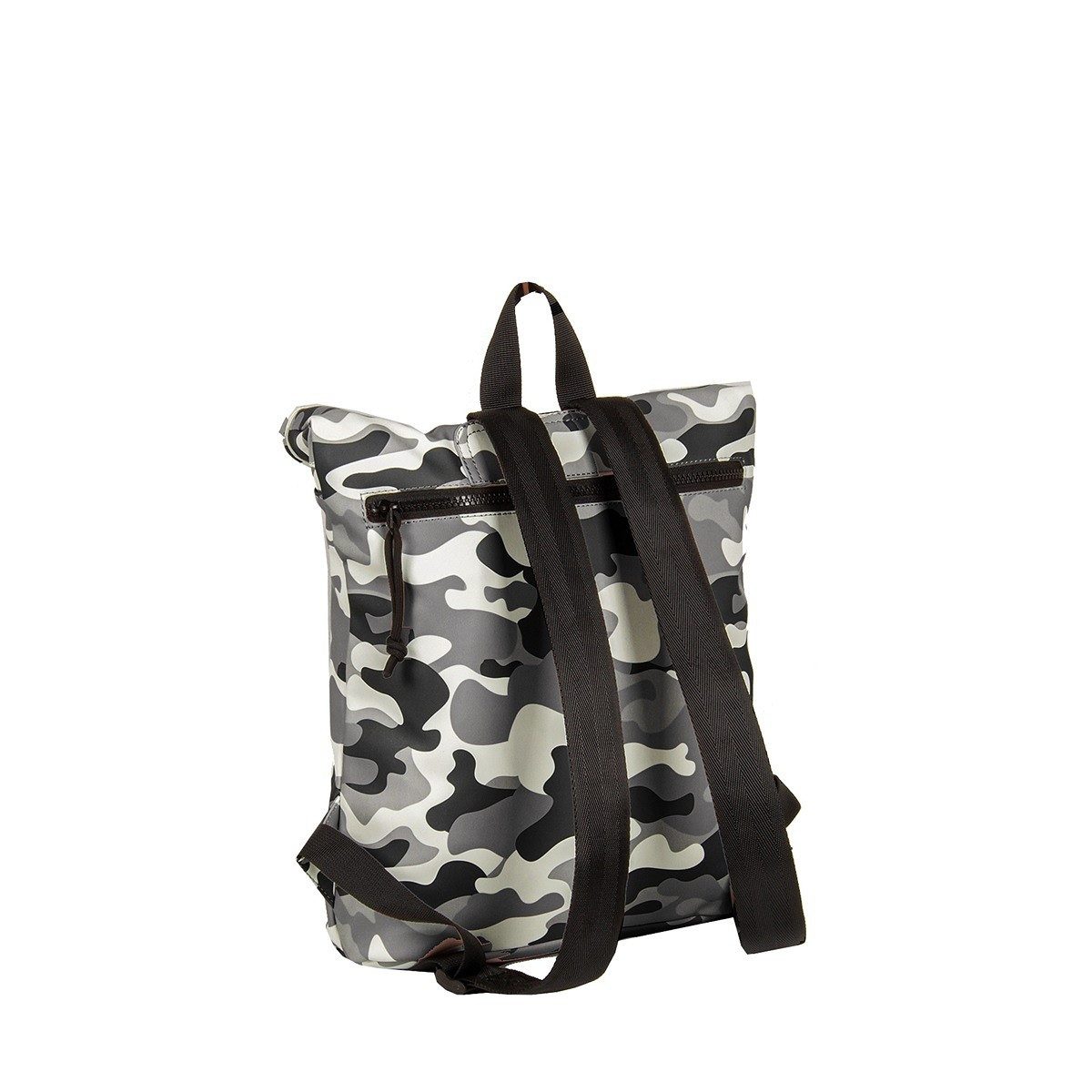 NEW REBELS Cityrucksack kleiner Roll Up RollTop Kurier Rucksack Mart Army, Los Angeles, wasserabweisendes Planenmaterial, camouflage