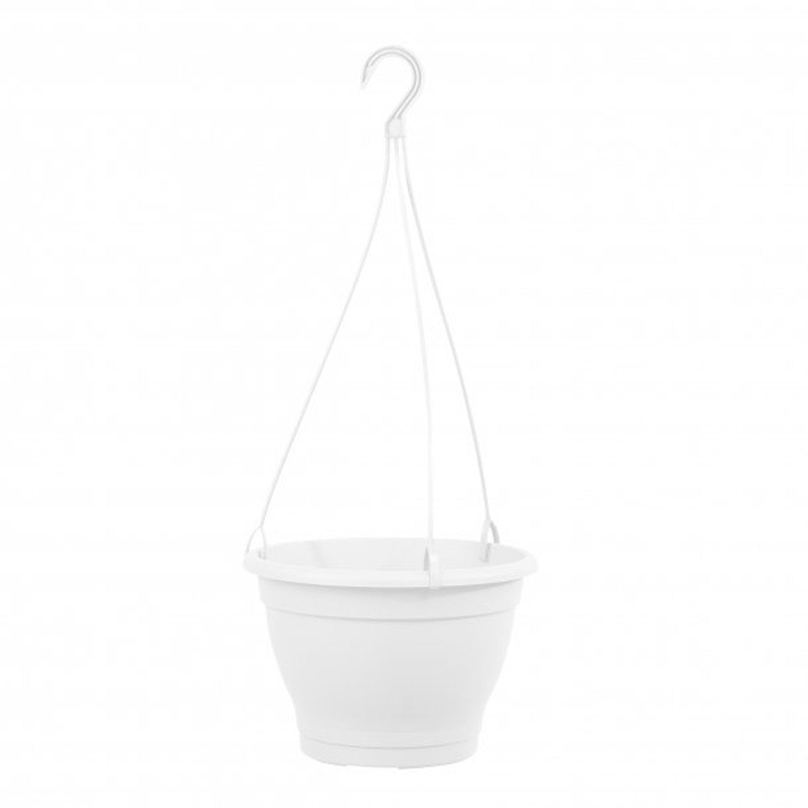 HAC24 Blumenampel Hängeampel Blumentopf Hängetopf Pflanzenampel Blumenkasten (2 St), Ø 25cm Kunststoff Anthrazit Weiß