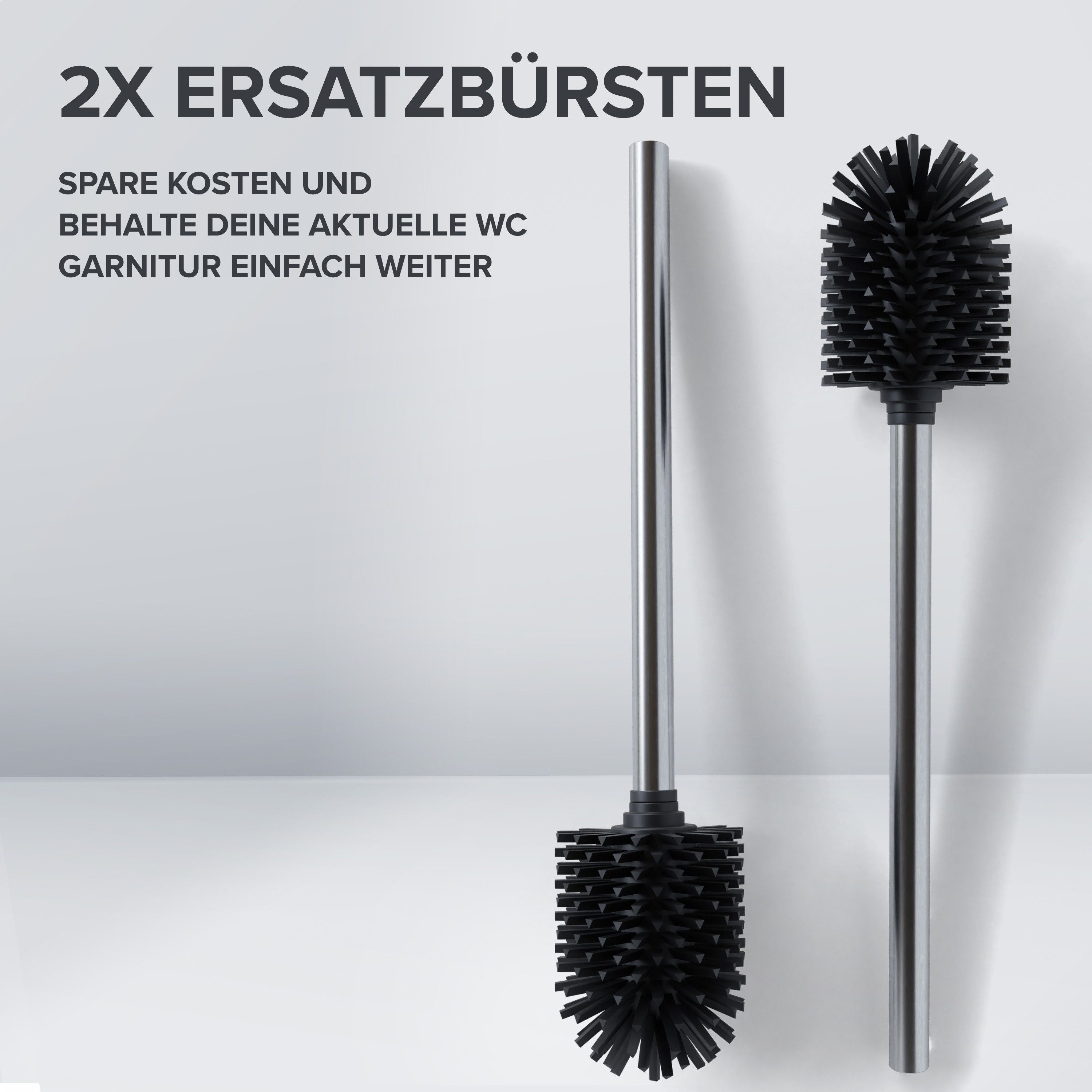 ovimar WC-Reinigungsbürste, (Packung, 2-tlg., 2), aus Edelstahl in Silber zur