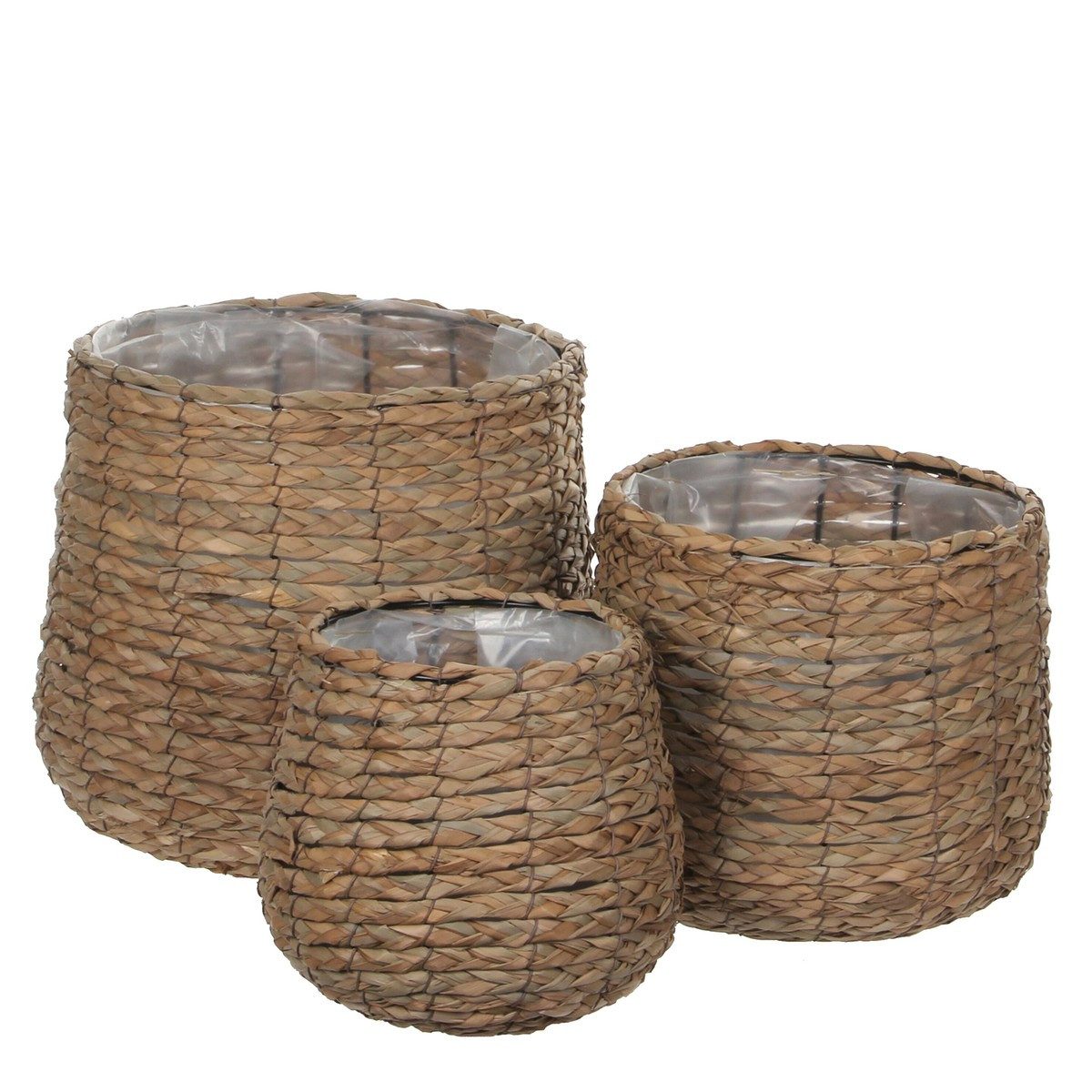 Mica Decorations Blumenkasten Mica Decorations Avalon Korb rund h.braun Satz von 3 - h31xd30cm