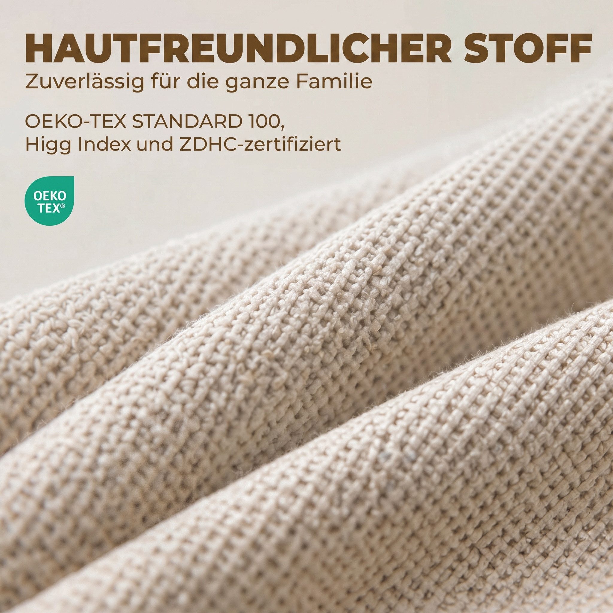 HOMCOM Esszimmerstuhl Küchenstuhl mit Rückenlehne, Leinenoptik, Moderner Polsterstuhl (Essstuhl, 2 St), für Esstisch, Wohnzimmer, Esszimmer, Beige – Bild 5 von 5