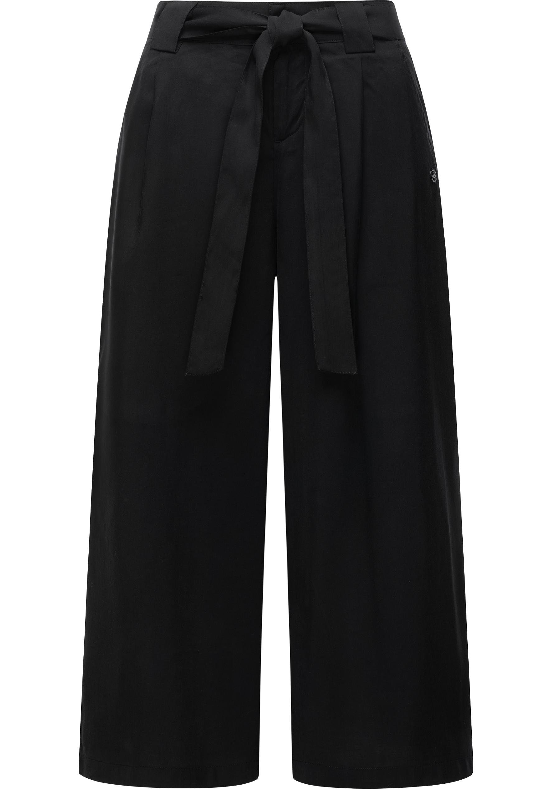 Ragwear Stoffhose Yarai Stylische Culotte Hose mit Gürtel schwarz