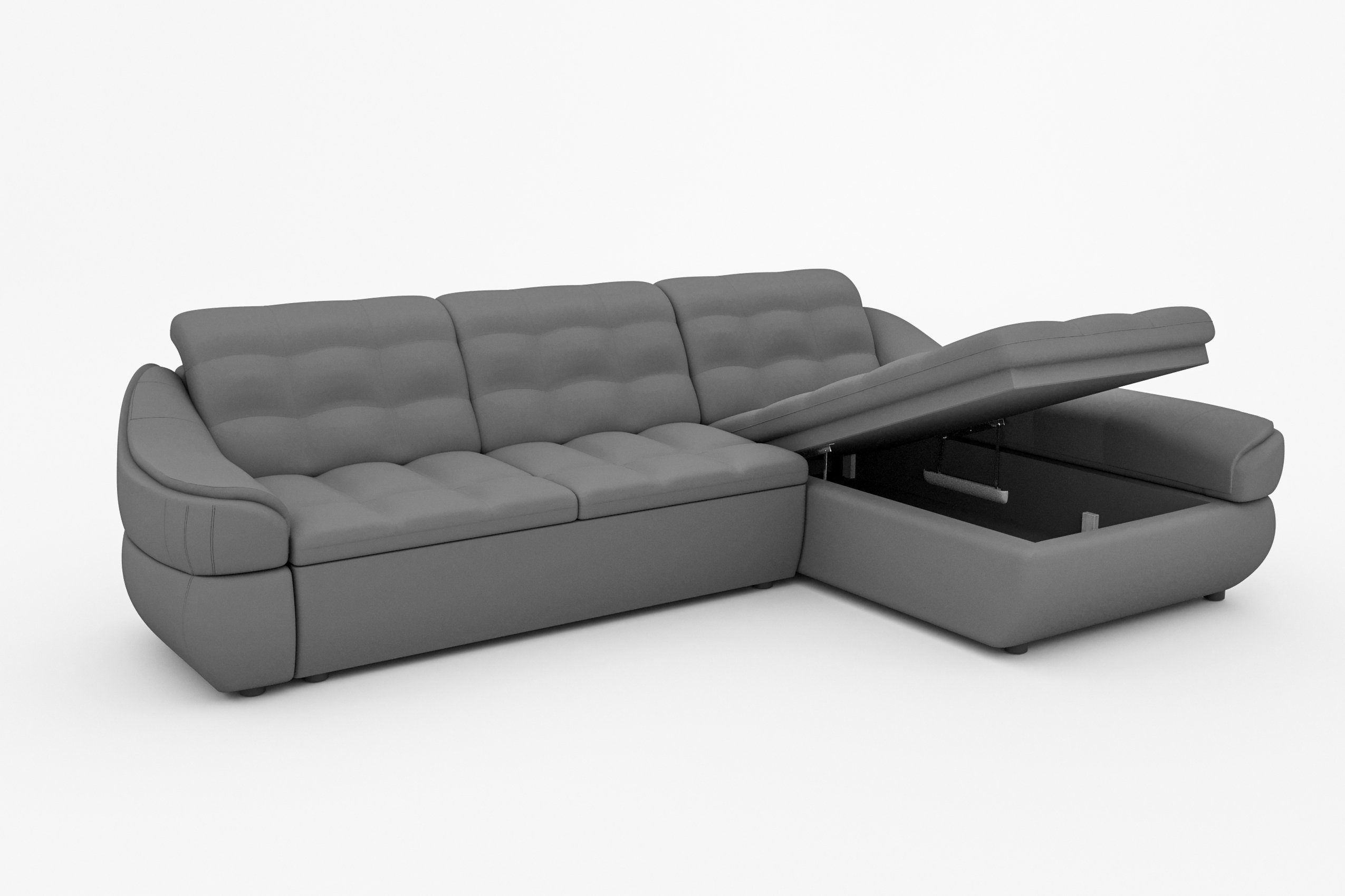 Stylefy Ecksofa oder mit Armlehnen Eckcouch, L-Form, Alisa, rechts Rückenlehne und links wahlweise Bettfunktion Bettkasten, mane mit und bestellbar