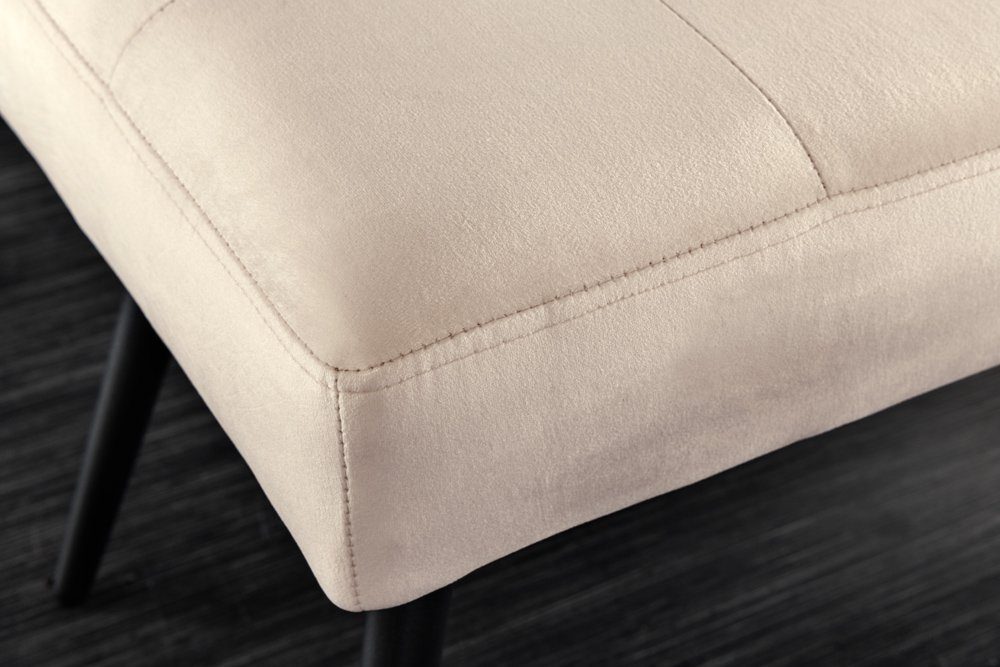riess-ambiente Sitzbank BOUTIQUE 100cm champagner/schwarz – Samt-Bezug, Metallbeine (Einzelartikel, 1-St), hochwertiger Bezug mit Ziernähten - ideal für Flur od – Bild 5 von 5