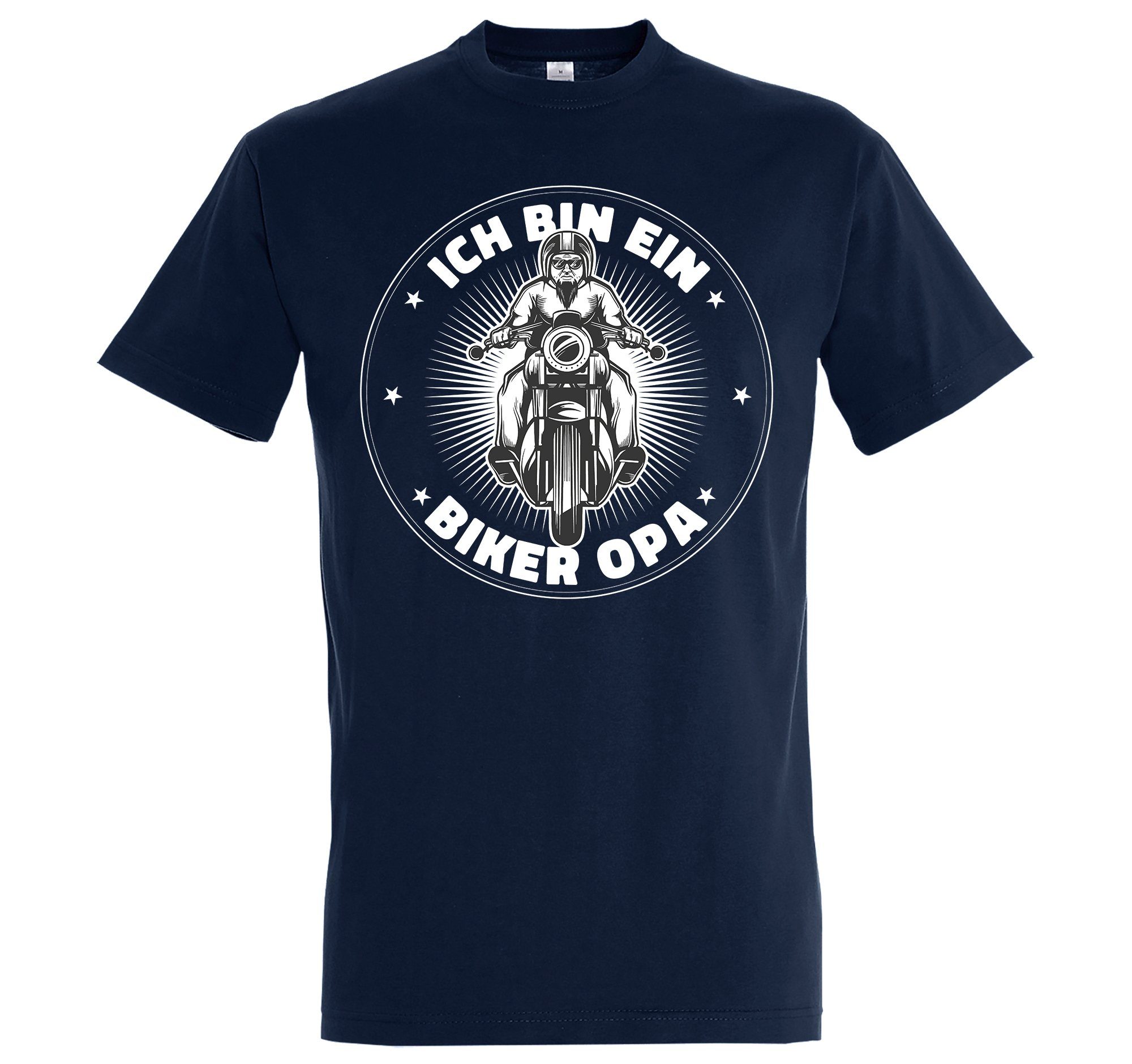 Youth Designz T-Shirt "Ich Bin Ein Biker Opa" Herren Shirt mit trendigem Frontprint Navyblau