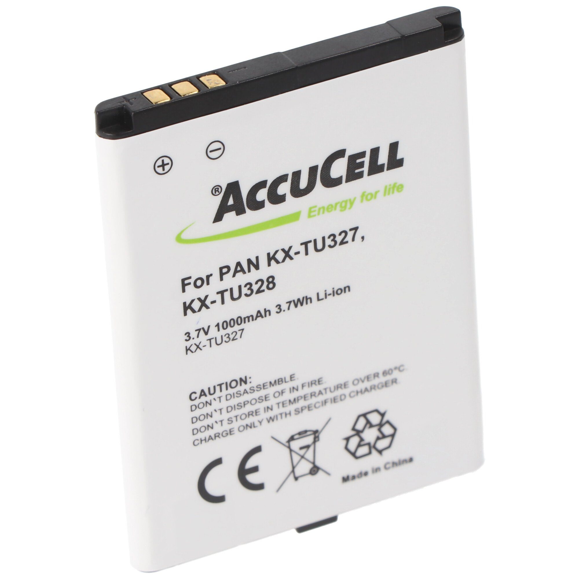 AccuCell Akku für Panasonic KX-TU327, KX-TU328, KX-TU339BJ-LT100010 3,7 Volt 1 Akku 1000 mAh (3,7 V)