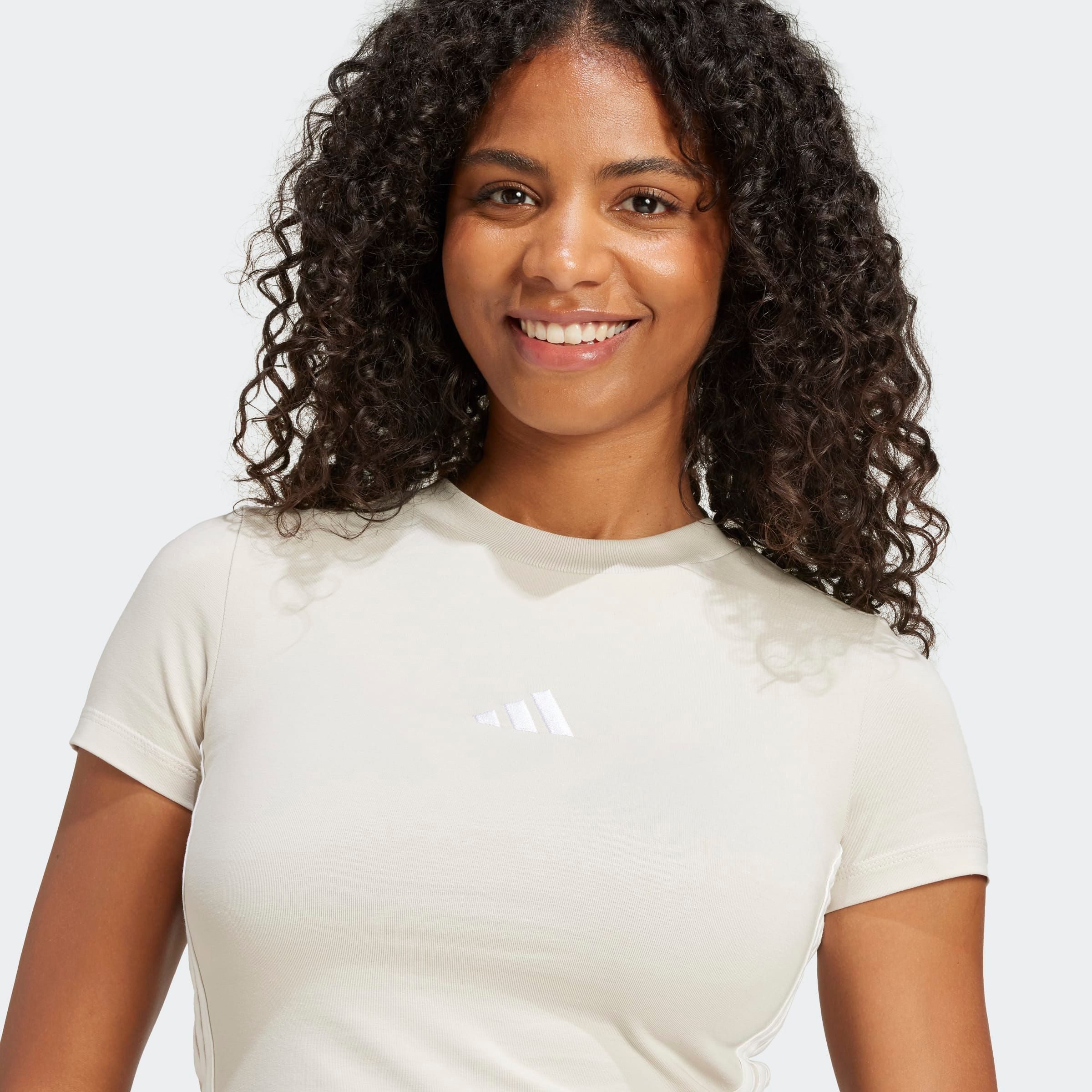 adidas Sportswear T-Shirt W 3S SJ BABY T schmale Passform, Rundhalsausschnitt, mit Elasthan-Anteil