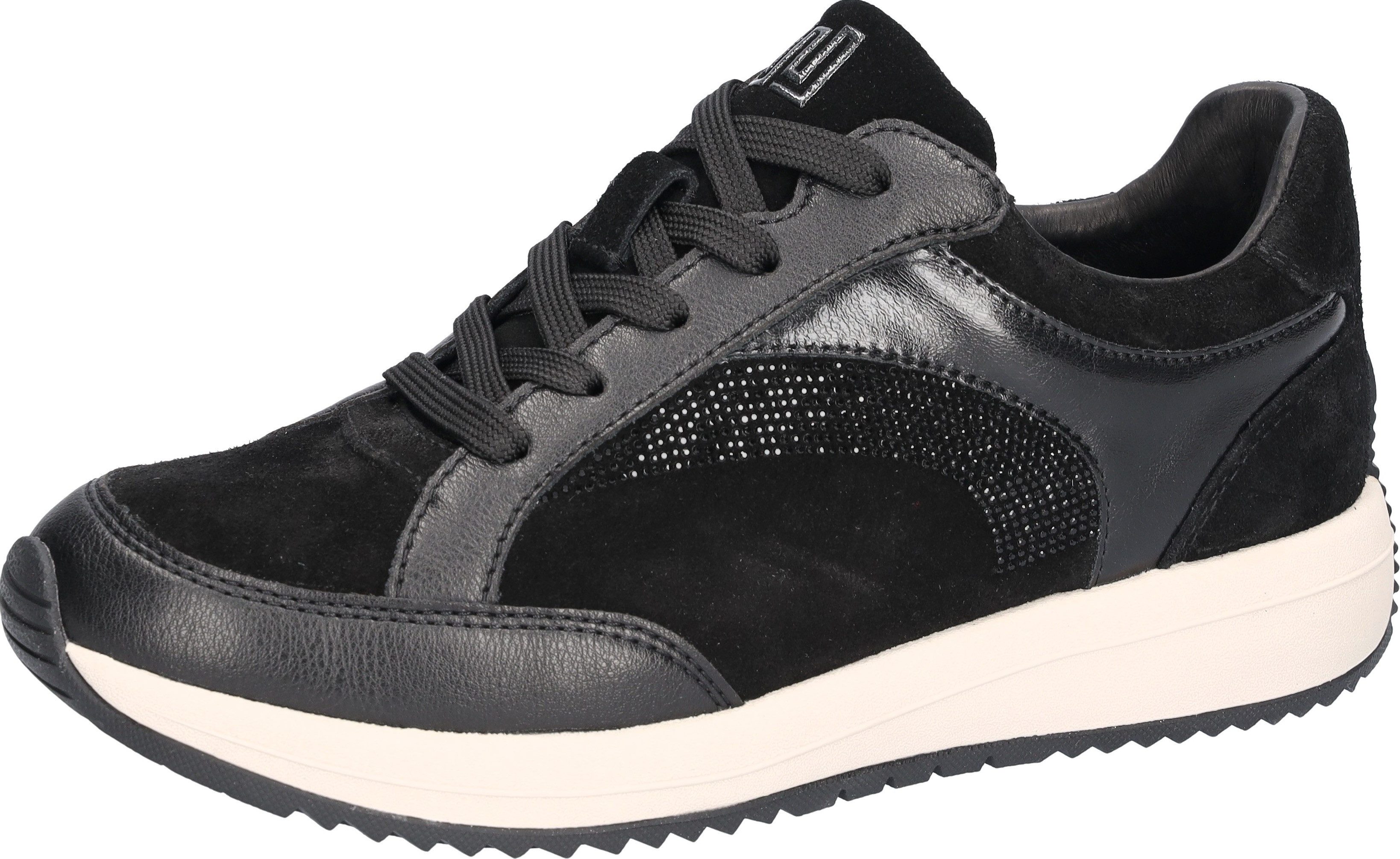 Waldläufer H-Belly Sneaker Schnürschuh, Komfortschuh, Glitzersteine, in Bequemweite H