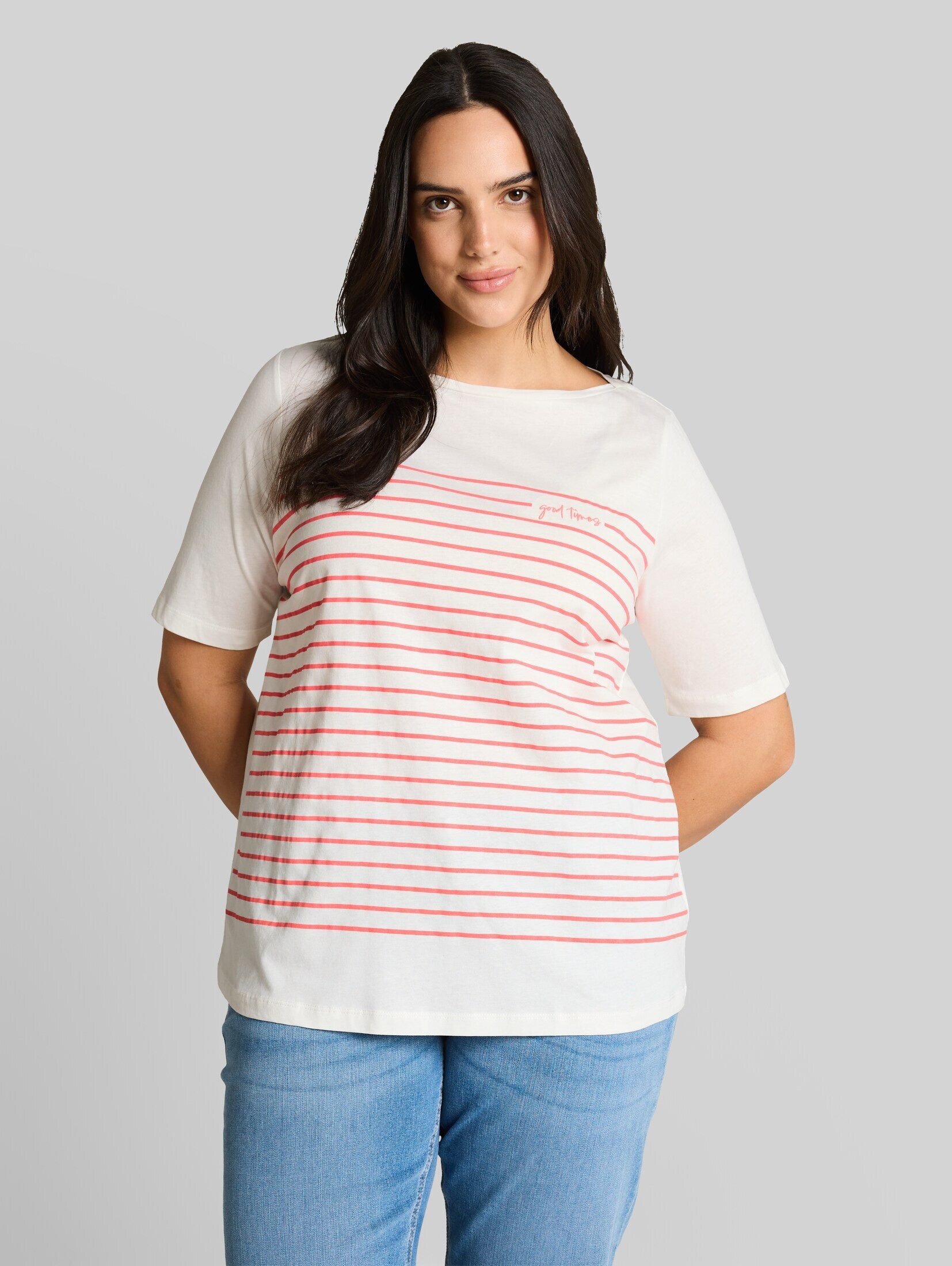TOM TAILOR PLUS T-Shirt T-Shirt Plus Size - T-Shirt mit Streifenmuster