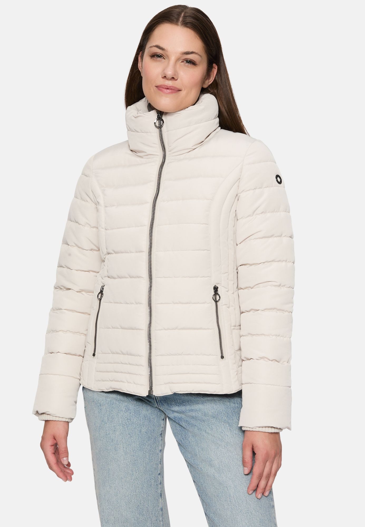 COVERED Steppjacke Ronja2 L60036CO2 Windfang, Stehkragen, Fleece-Taschen, Metallapplikation, Downfree