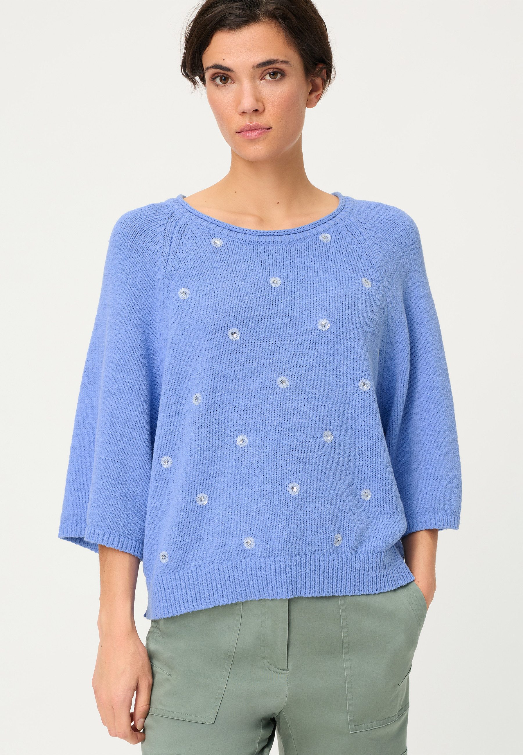 Olsen Strickpullover mit verziertem Allover-Dessin