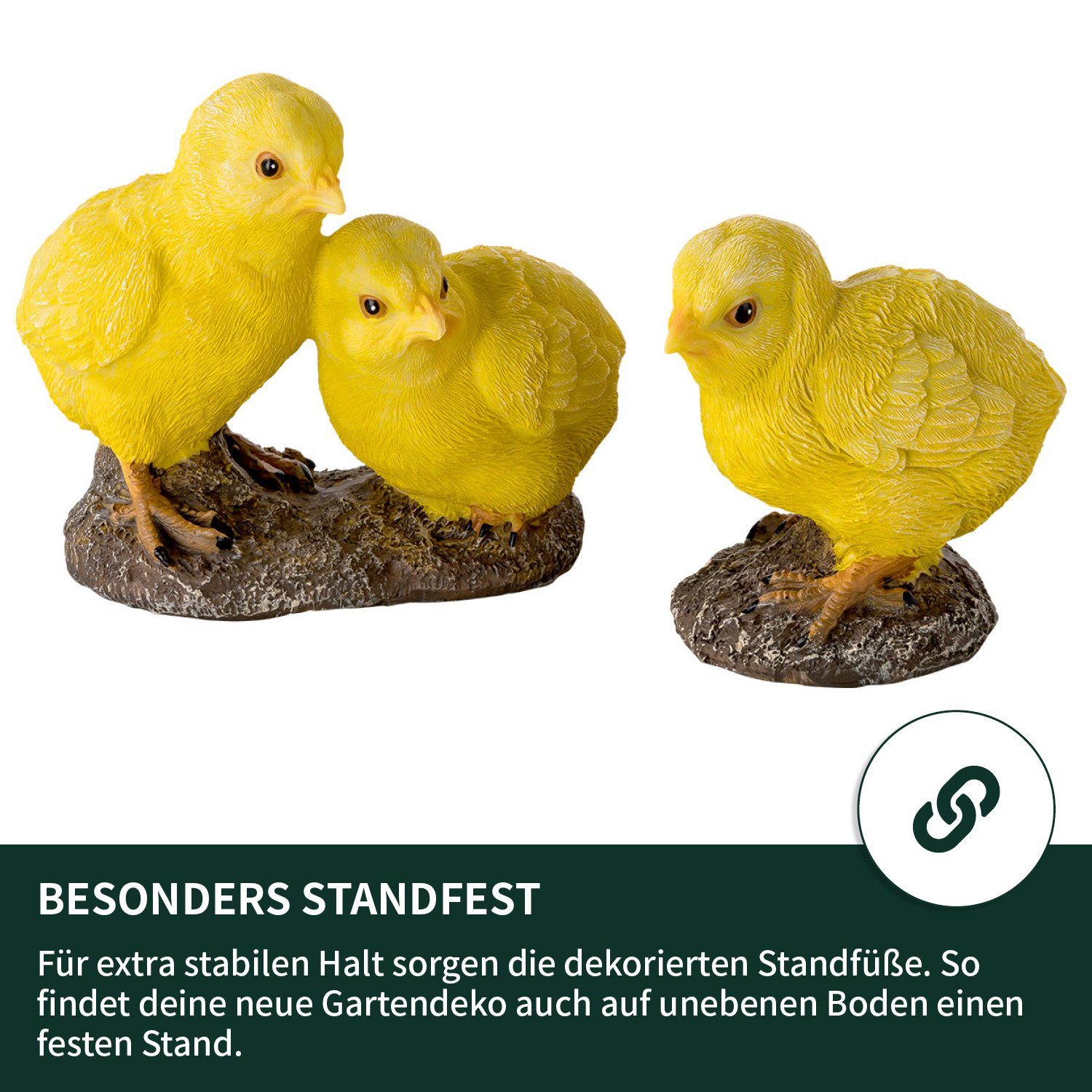 Küken - Wetterfeste VERDOBA Gartenfiguren, Kunstharz Dekofiguren Polyresin - Gartendeko Gartenfigur 3