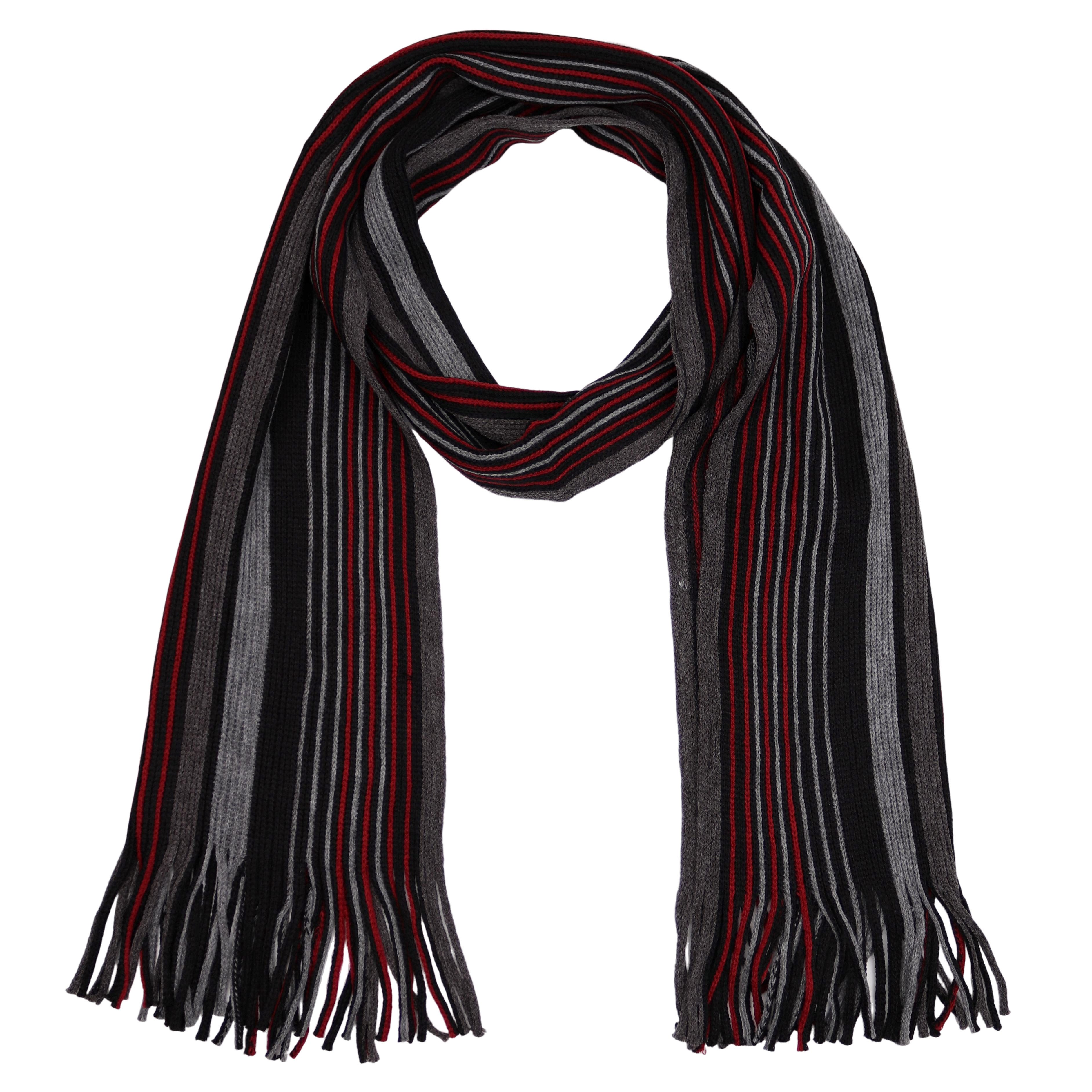 MIRROSI Strickschal Herren Weicher und warmer Schal Streifen 32x180cm, (Angesagter Streifenstrick; ca. 175 g), Männer Halstuch ideal für Herbst und Winter