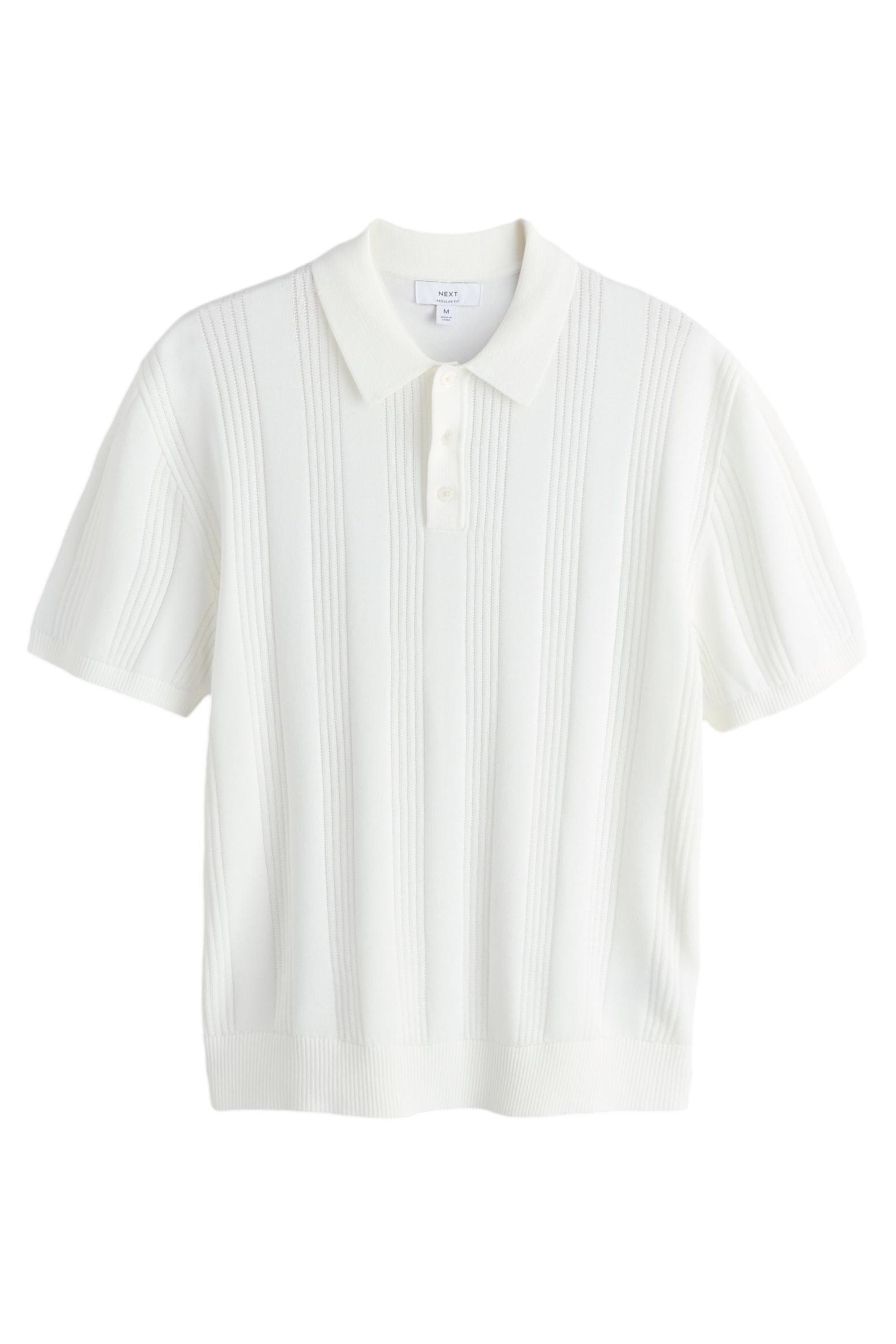 Next Poloshirt Regular Fit Poloshirt aus Strick, Pointelle (1-tlg)