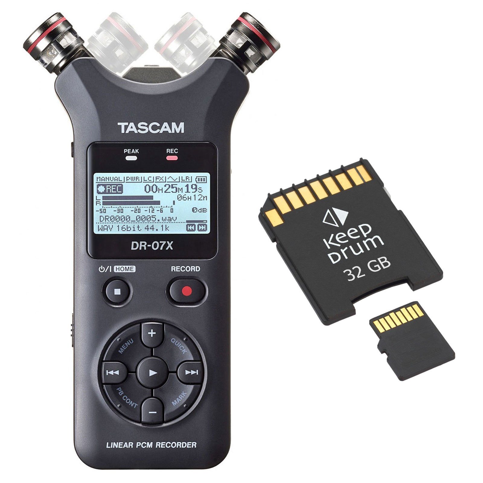 Tascam »Tascam DR-07X Stereo Audio-Recorder + SD-Karte« Digitales  Aufnahmegerät