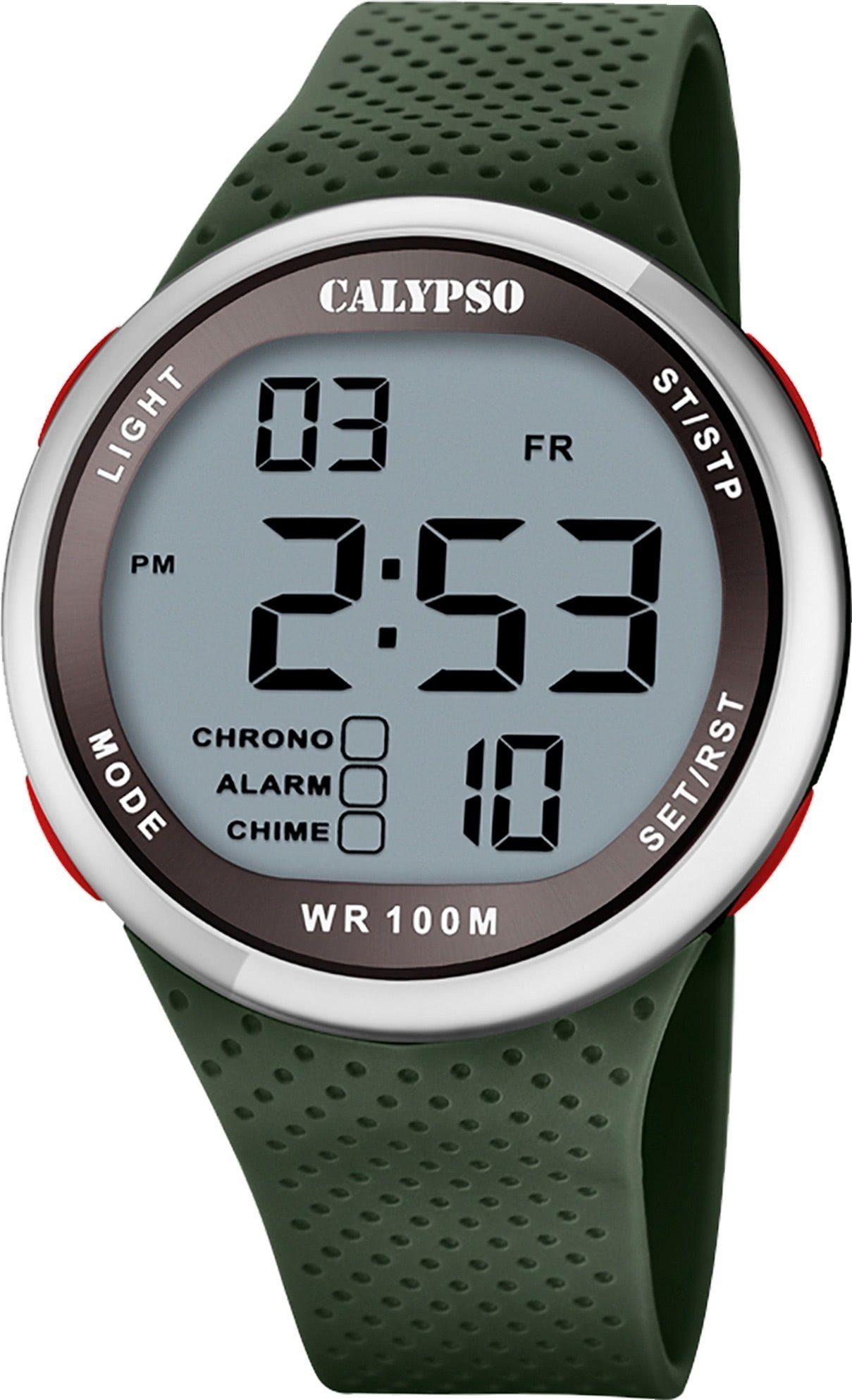 CALYPSO WATCHES Digitaluhr Calypso Herren Jugend Uhr Digital, (Digitaluhr),  Herren, Jugend Armbanduhr rund, Kunststoffarmband grün, Sport