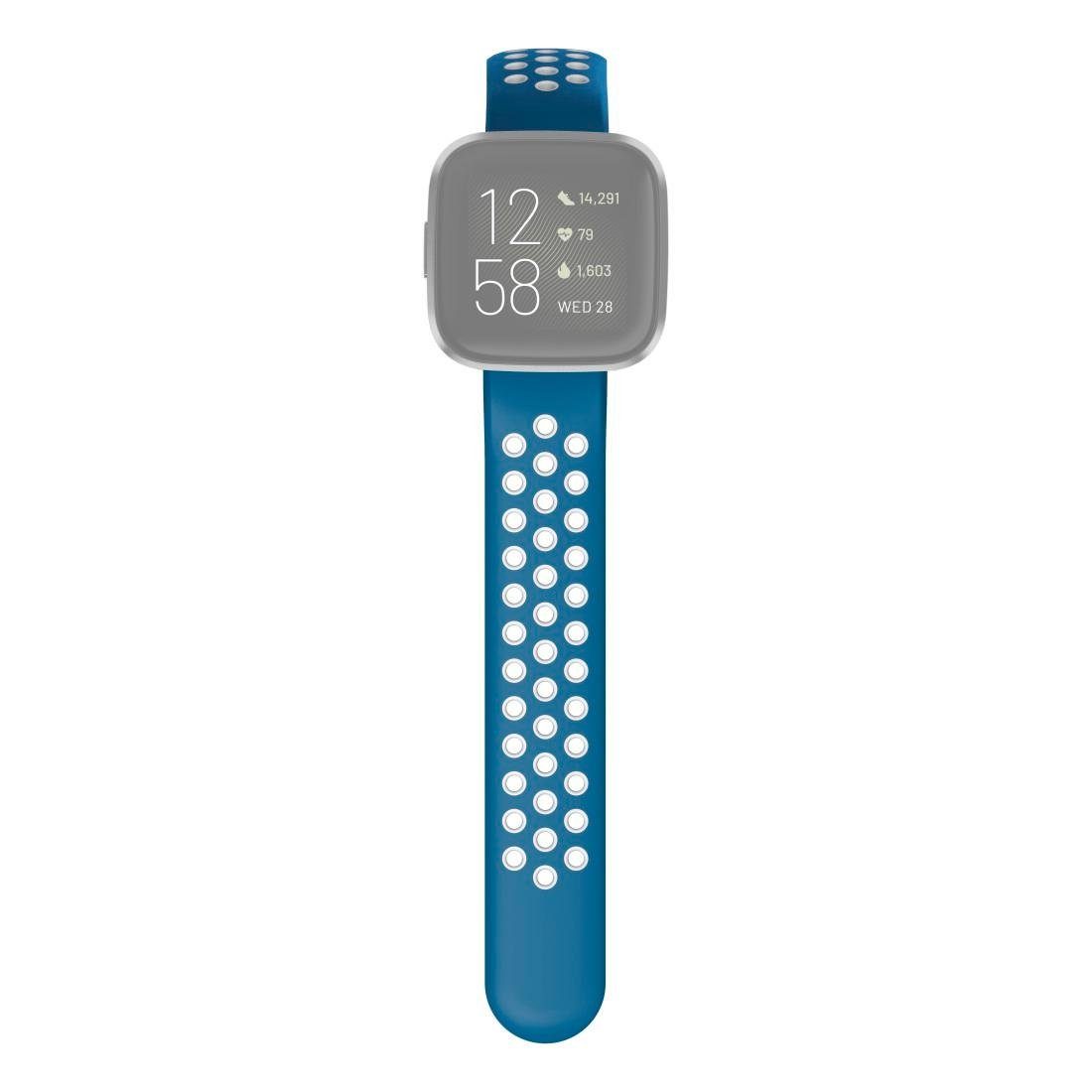 blau Hama 22mm Smartwatch-Armband atmungsaktives Ersatzarmband Fitbit 2/Versa/Versa Versa Lite,