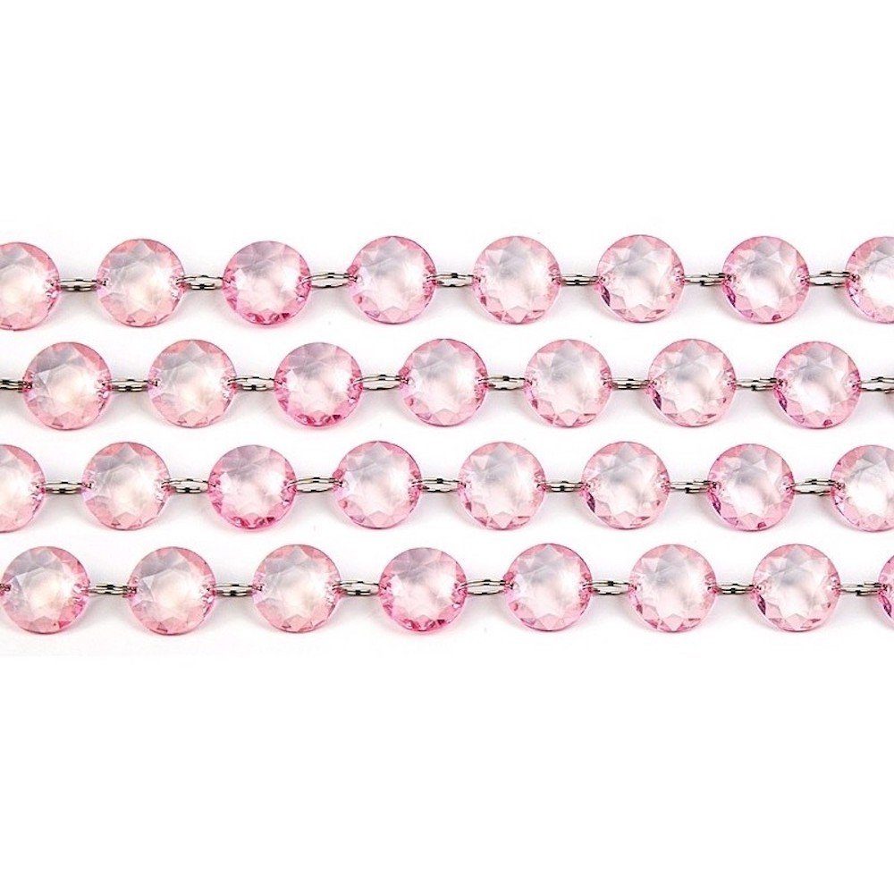 partydeco Girlande Diamanten Girlande, ca. 1m, 18mm Rosa