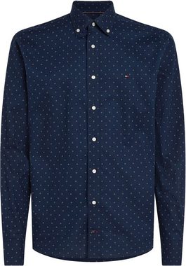 Tommy Hilfiger TAILORED Businesshemd CL-W GEO OXF PRINT RF SHIRT mit Tommy Hilfiger Logo-Flag auf der Brust