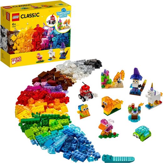 LEGO® Konstruktionsspielsteine »Kreativ-Bauset mit durchsichtigen Steinen (11013), LEGO® Classic«, (500 St), Made in Europe