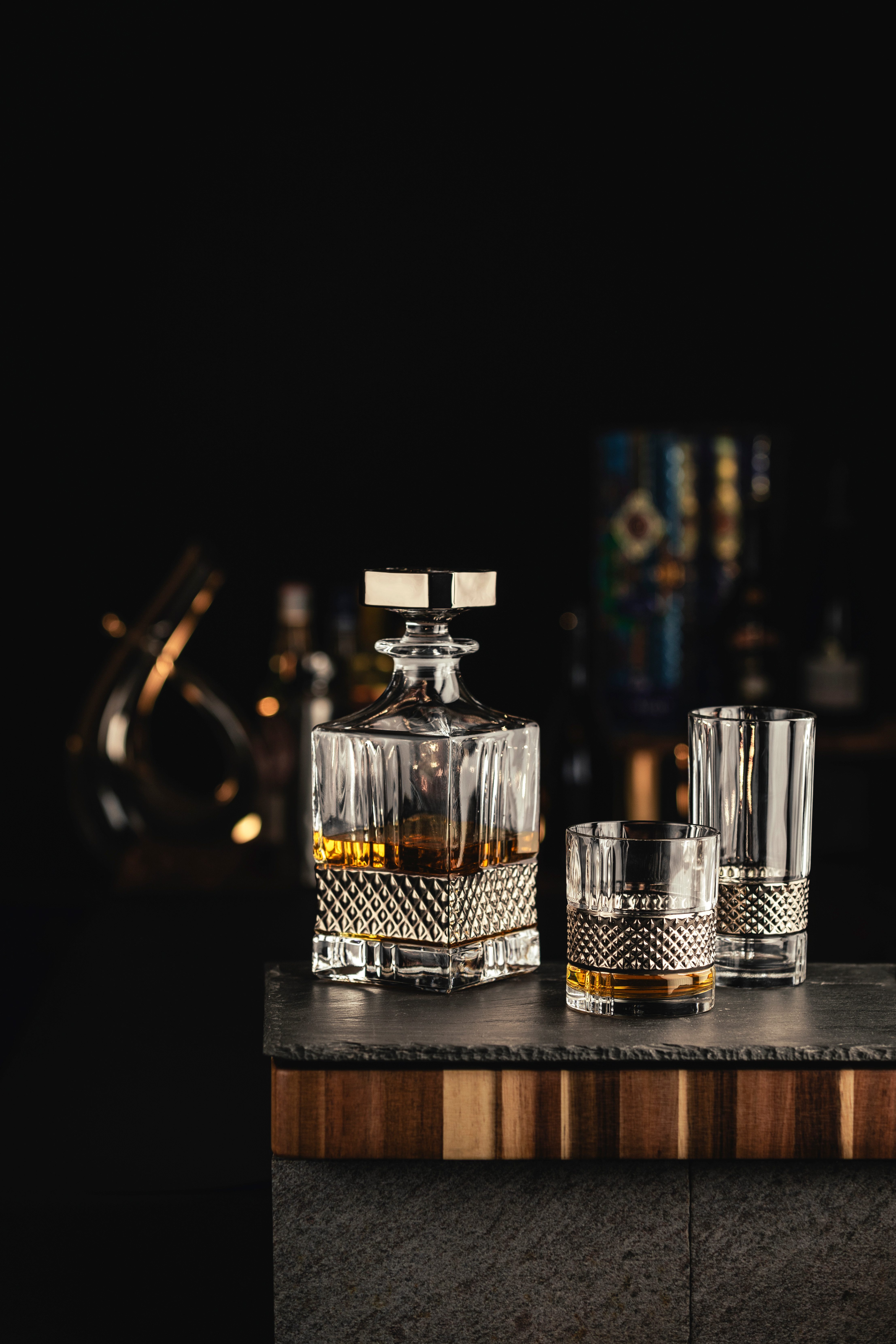 Eisch Germany Whiskyglas GLEN, 2-tlg., Kristallglas, Bargläser mit Veredlung in Gold, Schwarz oder Platin