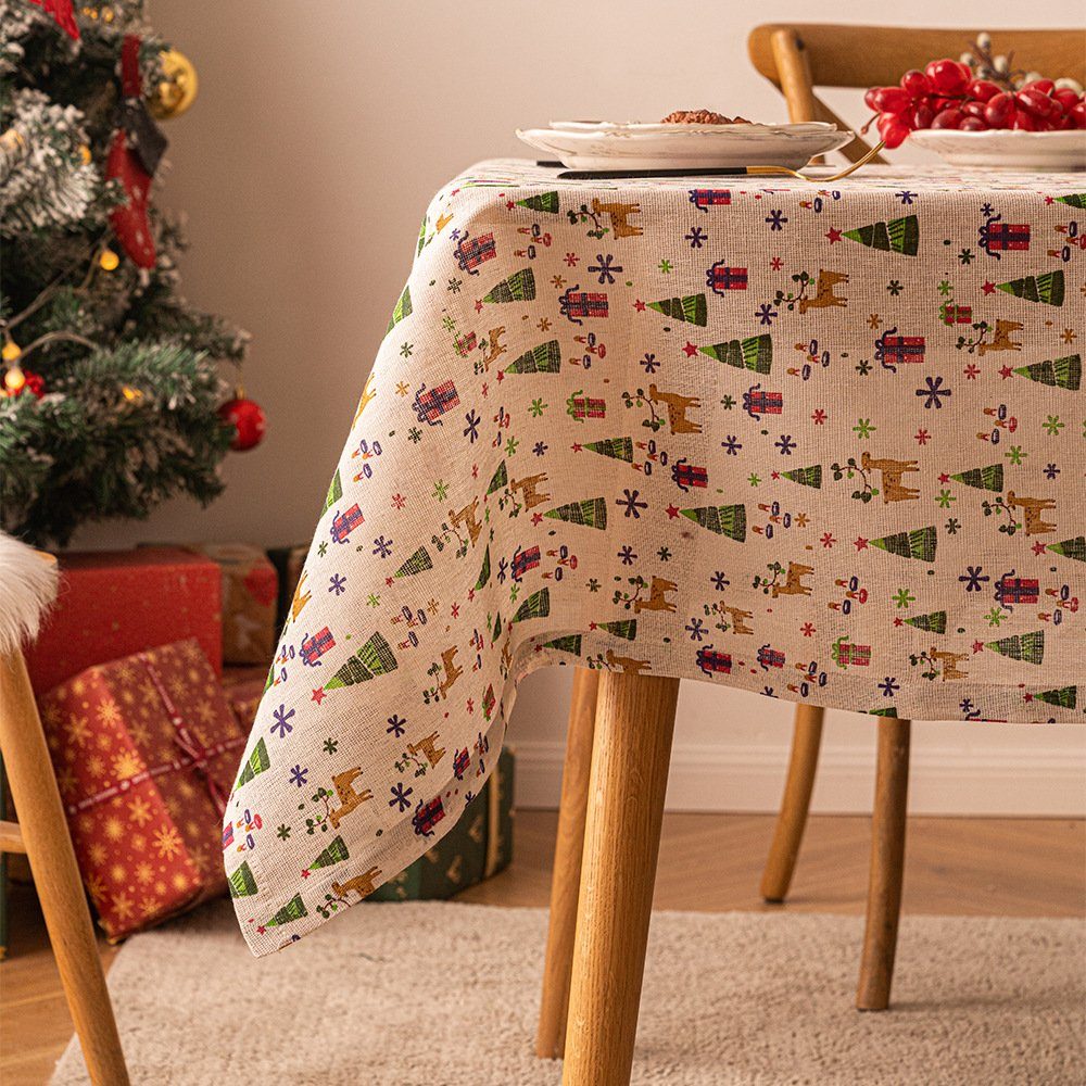 FELIXLEO Tischdecke für Feiertag 140*180cm Weihnachten Dekoration Tischdecke Küche Tisch