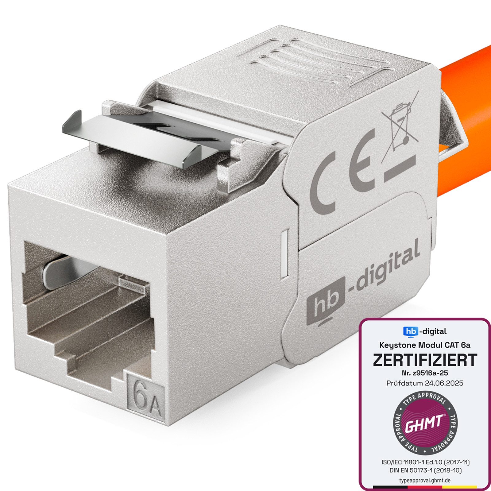 HB-DIGITAL SET Keystone Modul RJ45 Cat.6a LSA Netzwerk-Adapter