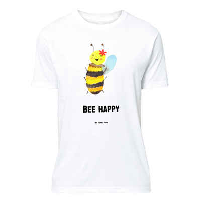 Mr. & Mrs. Panda T-Shirt Biene Happy - Weiß - Geschenk, Männer, Wespe, Junggesellenabschied, H (1-tlg)