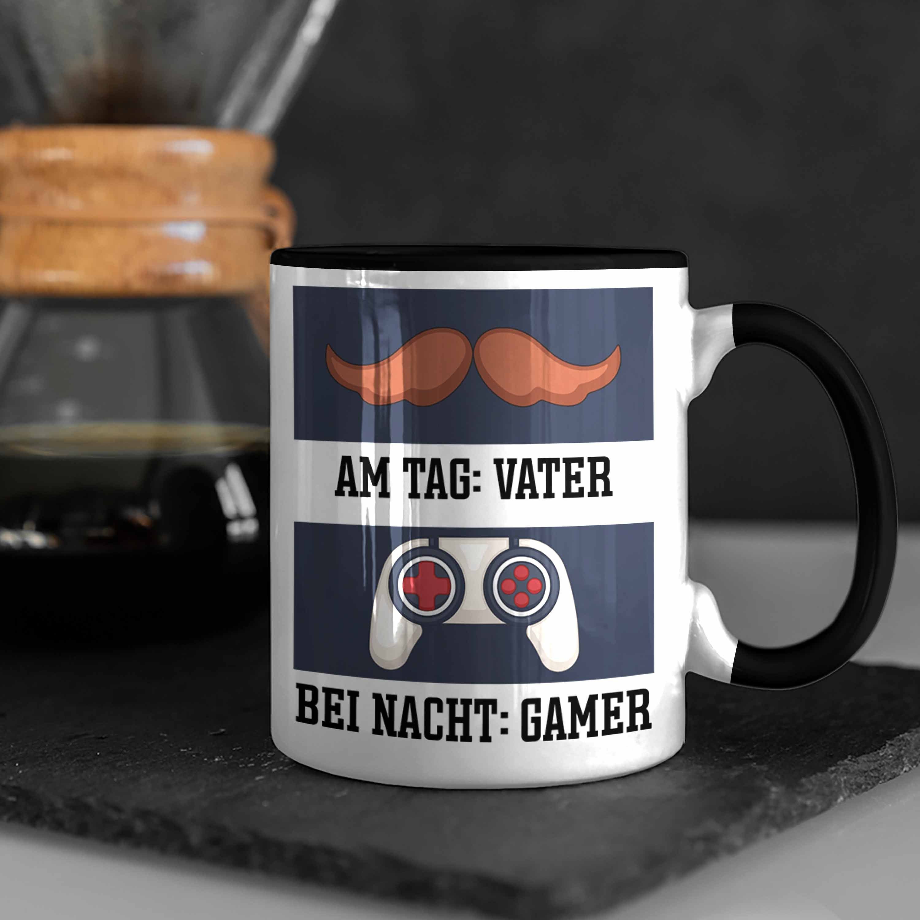 Schwarz Vater Vatertag Trendation Tasse Bei Gamer Geschenkidee Geschenk Papa Tasse Spruch Nacht