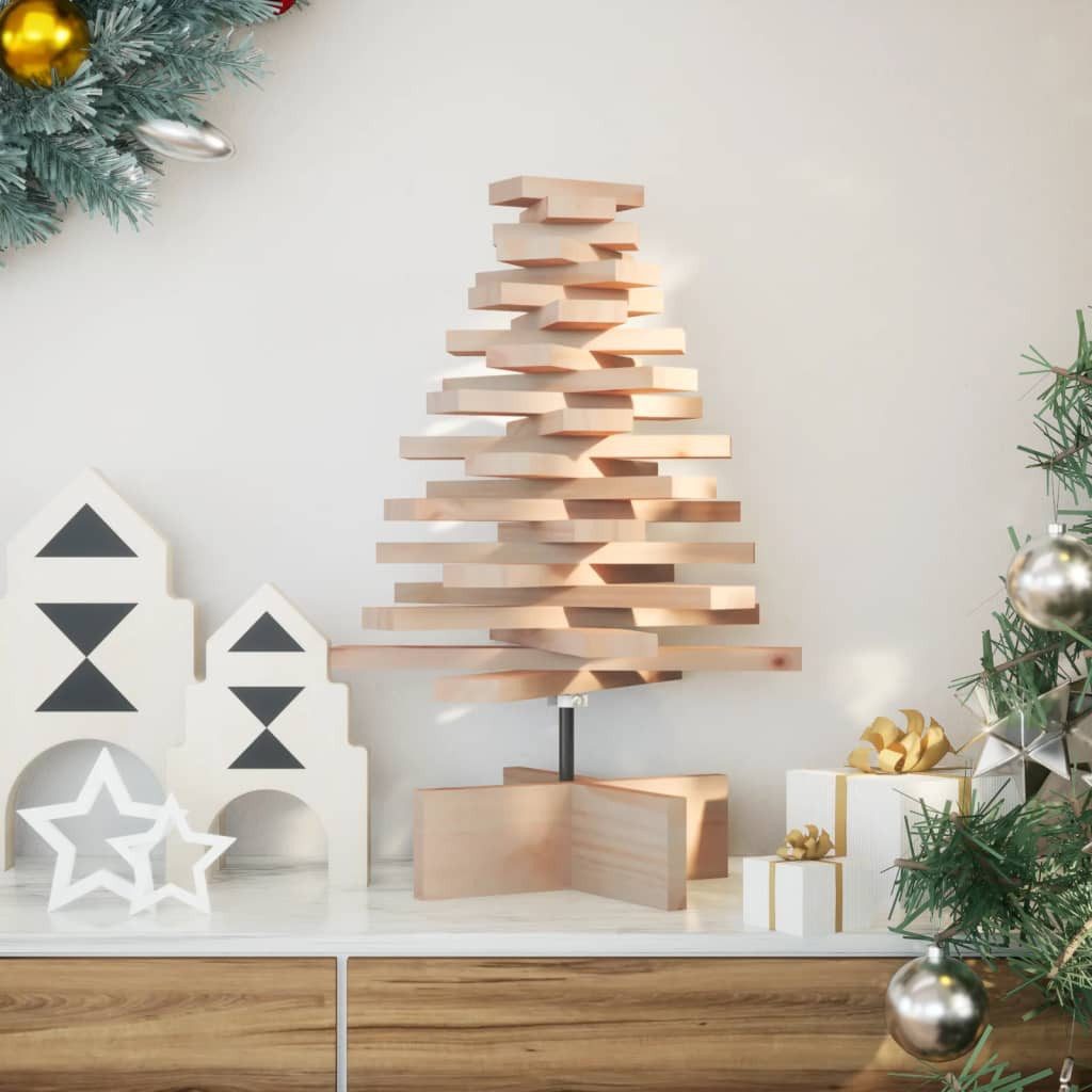 vidaXL Künstlicher Weihnachtsbaum Weihnachtsbaum Holz zum Schmücken 60 cm Massivholz Kiefer
