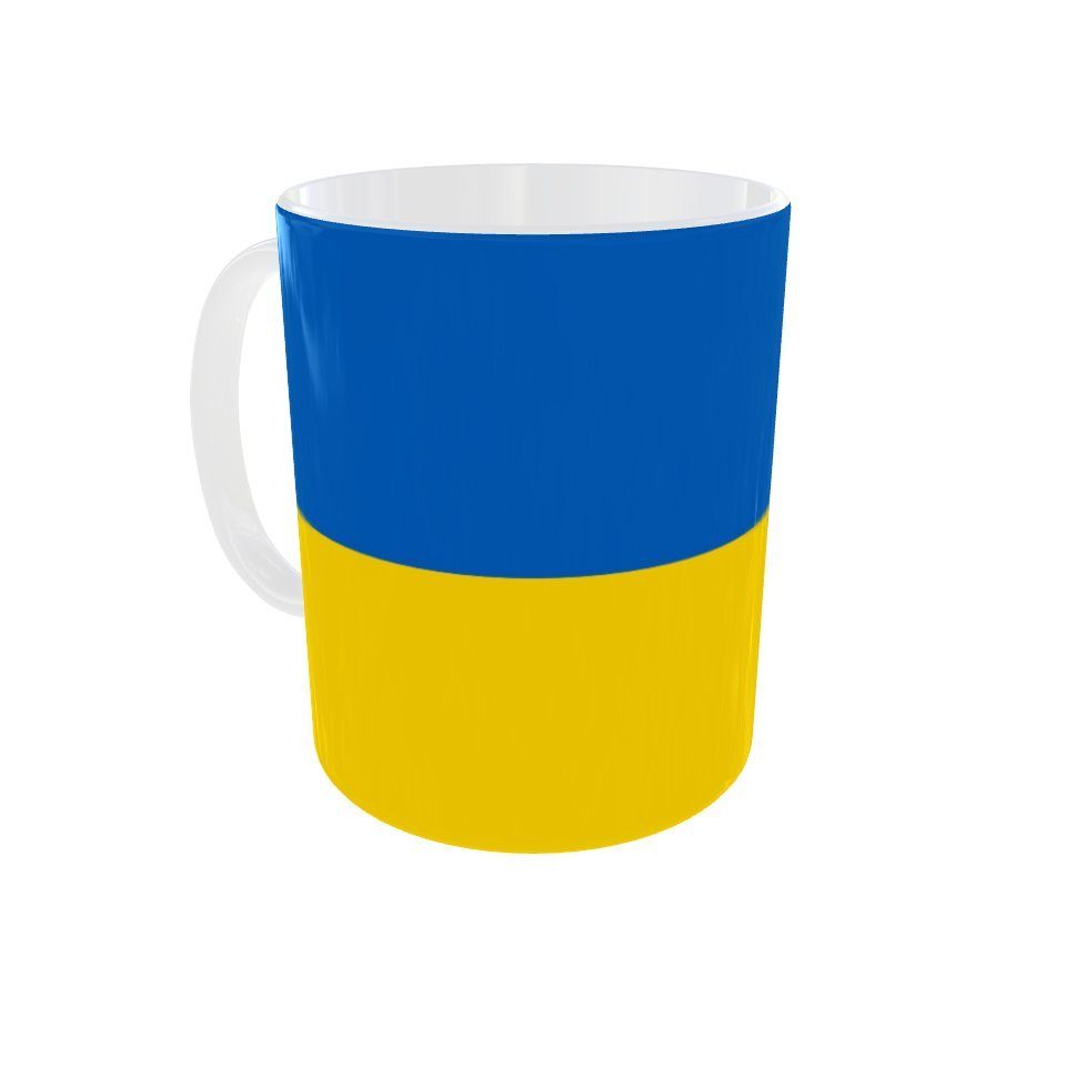Tinisu Tasse Kaffeetasse Ukraine Pot Tasse Kaffee UKR Flagge Coffeecup Becher