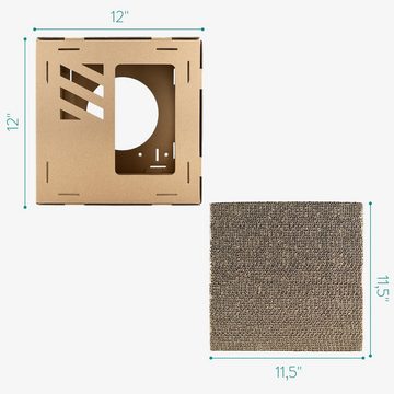 Navaris Kratzpappe Katzentunnel aus Karton mit Kratzboards - 3tlg. Katzenhaus, (1-tlg)