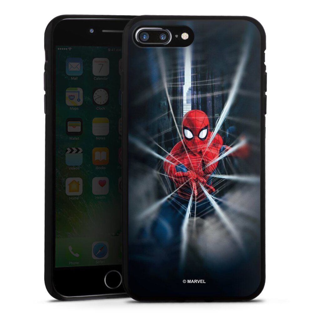DeinDesign Handyhülle Marvel Spider-Man Kinofilm Spider-Man Webs In Action, Apple iPhone 8 Plus Silikon Hülle Bumper Case Handy Schutzhülle