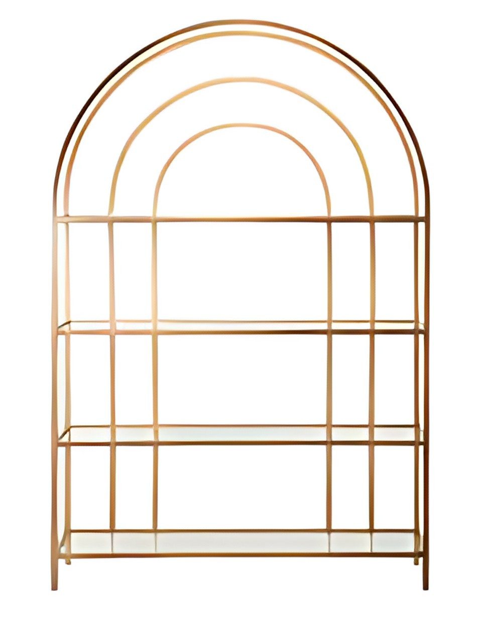 Xlmoebel Raumteiler XLMOEBEL Regal in Gold mit Glas und Edelstahl, freistehend, 1-tlg., Made in Europa