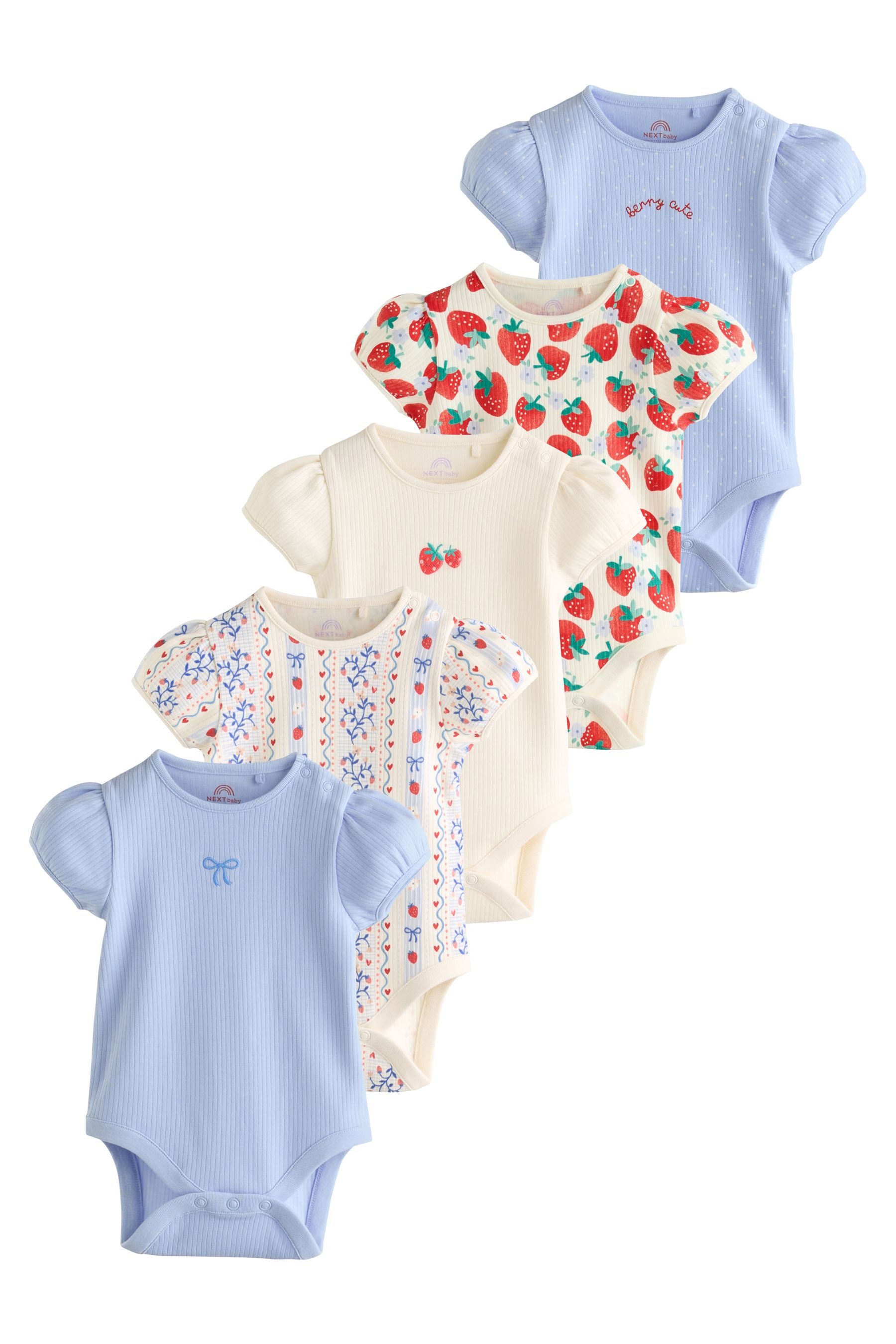Next Kurzarmbody Kurzärmelige Baby Bodysuits im 5er-Pack (5-tlg)