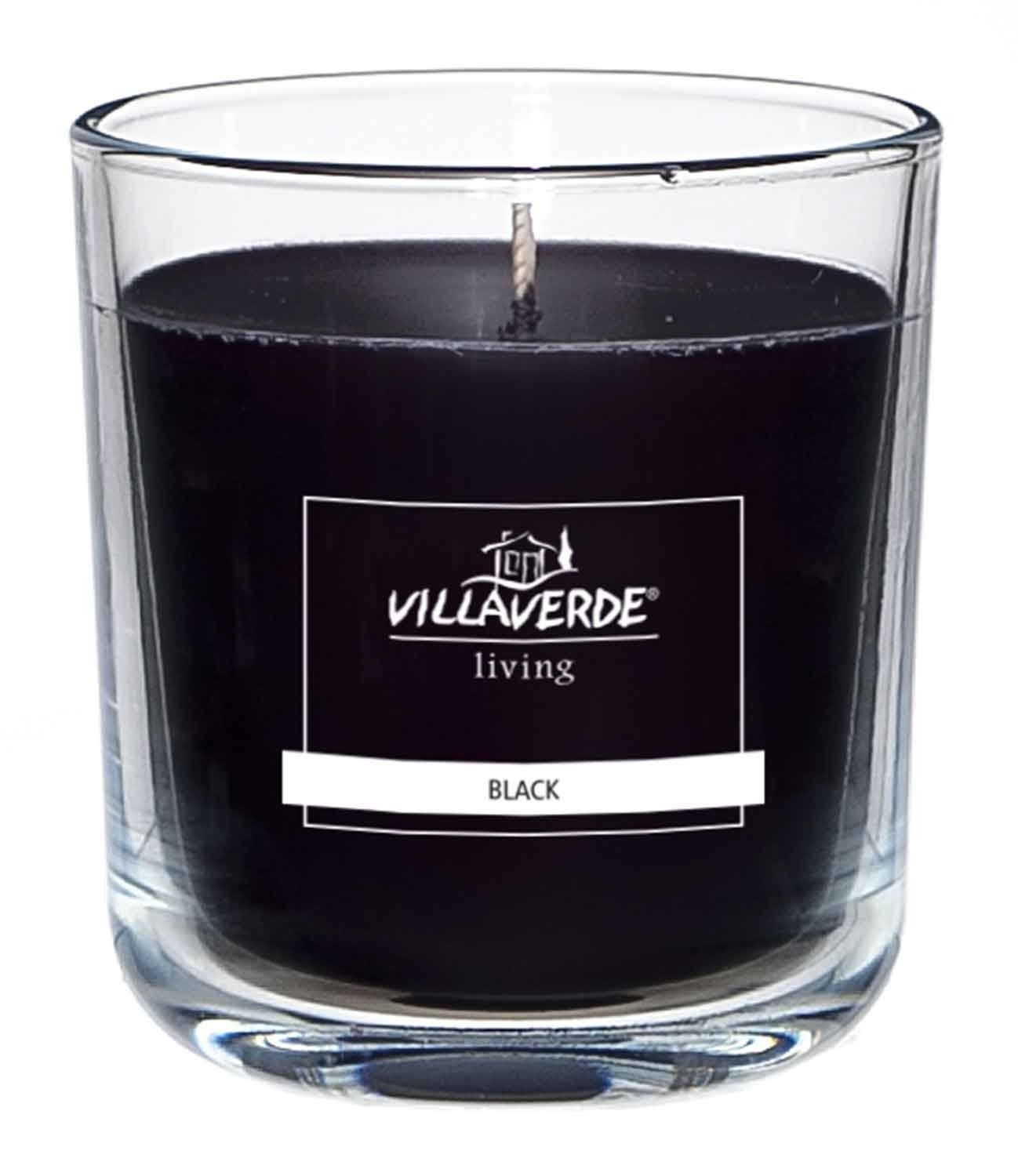 Duftkerze CANDULA, Ø 8 cm, Schwarz, im Glas, Frischeduft