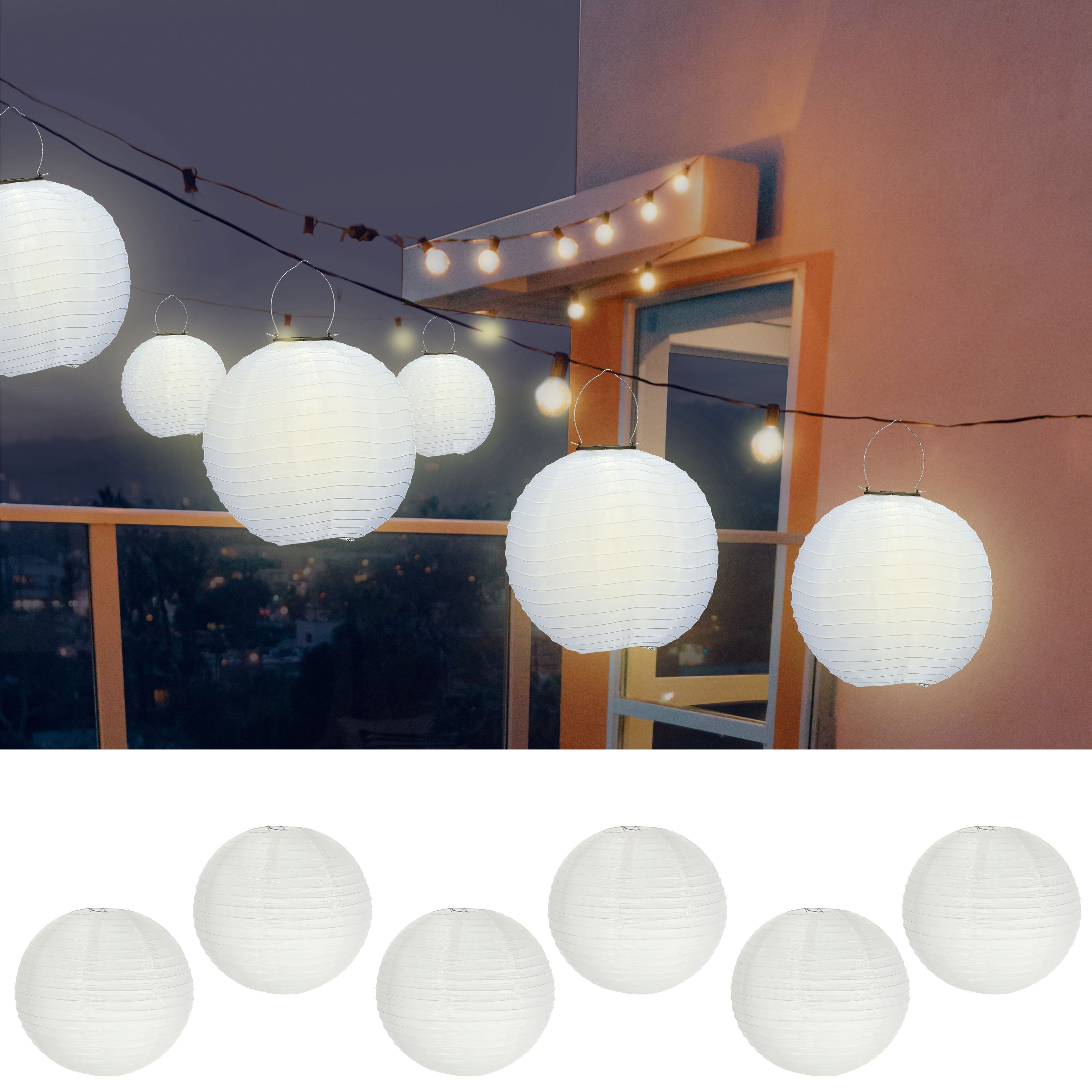 CEPEWA Lampion Papierlampion 6er Set Papier Ø35cm weiß Laterne Lampion Ballon Deko